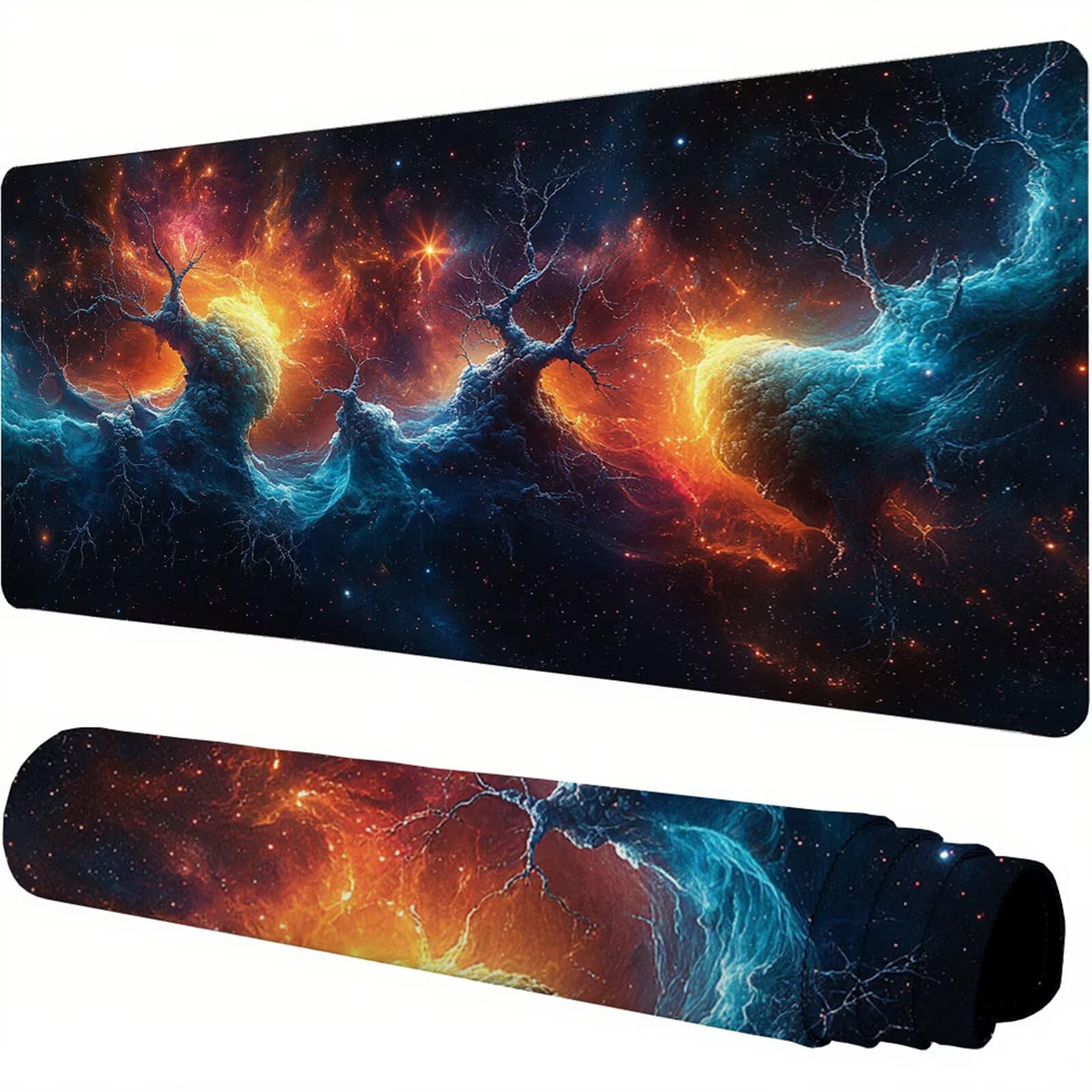 Czarna podkładka pod mysz XXL 1500 x 800 x 3 mm abstrakcyjny uchwyt na biurko akcesoria antypoślizgowa gumowa podstawa i szyte krawędzie podkładka pod mysz dla graczy do dekoracji biura dekoracyjnego