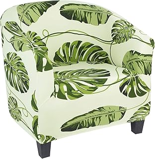 SearchI Housse de Fauteuil Cabriolet Extensible,Couverture de Fauteuil Chesterfield Imprimée Antidérapant Housse de Canapé Tub Chair Revêtement de Chaise Lavable Protecteur de Fauteuil,Vert