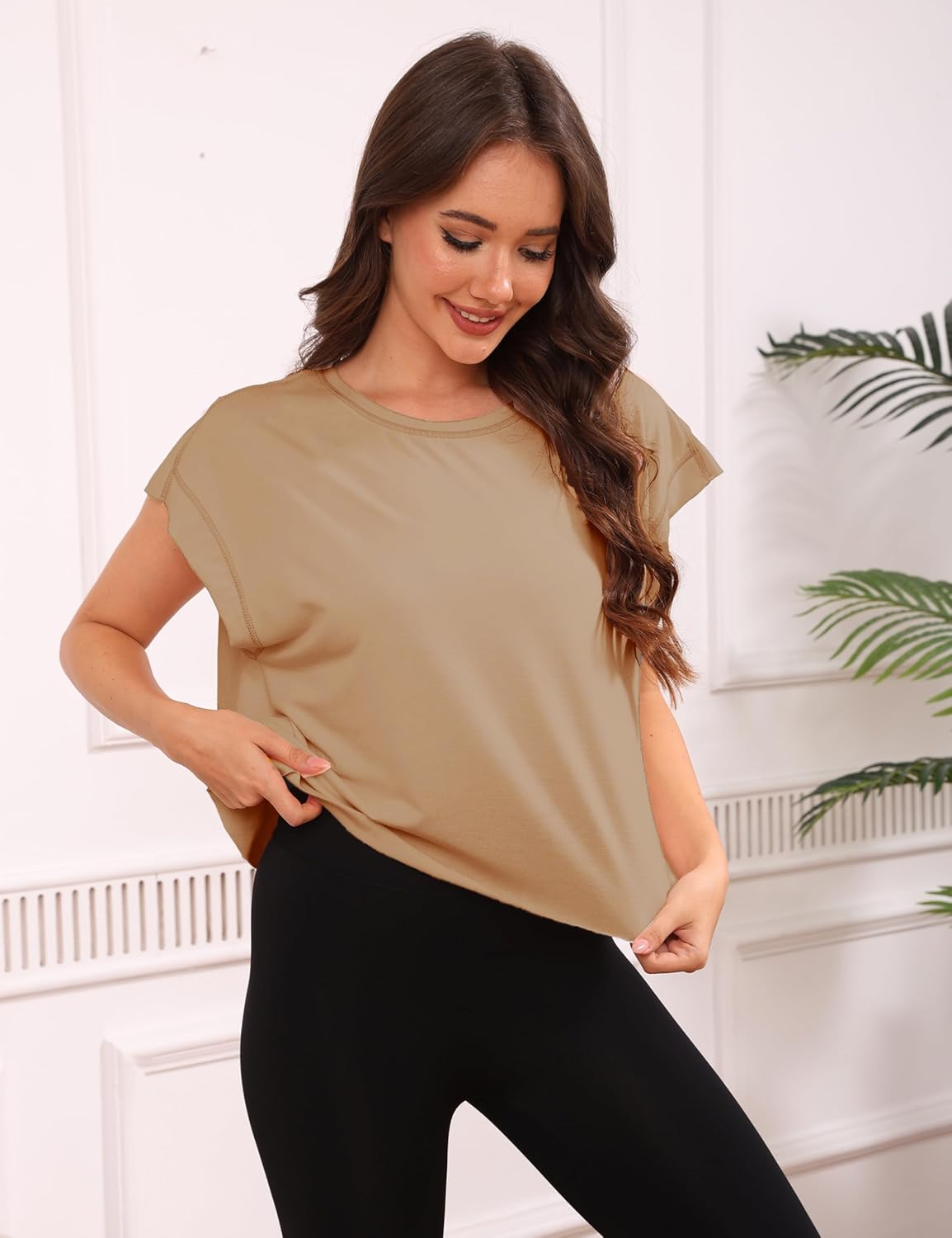 Open Back Tops for Women Oversized Short Sleeve Workout T Shirts Backless Y2k Athletic Crop Running Tees - Image 5