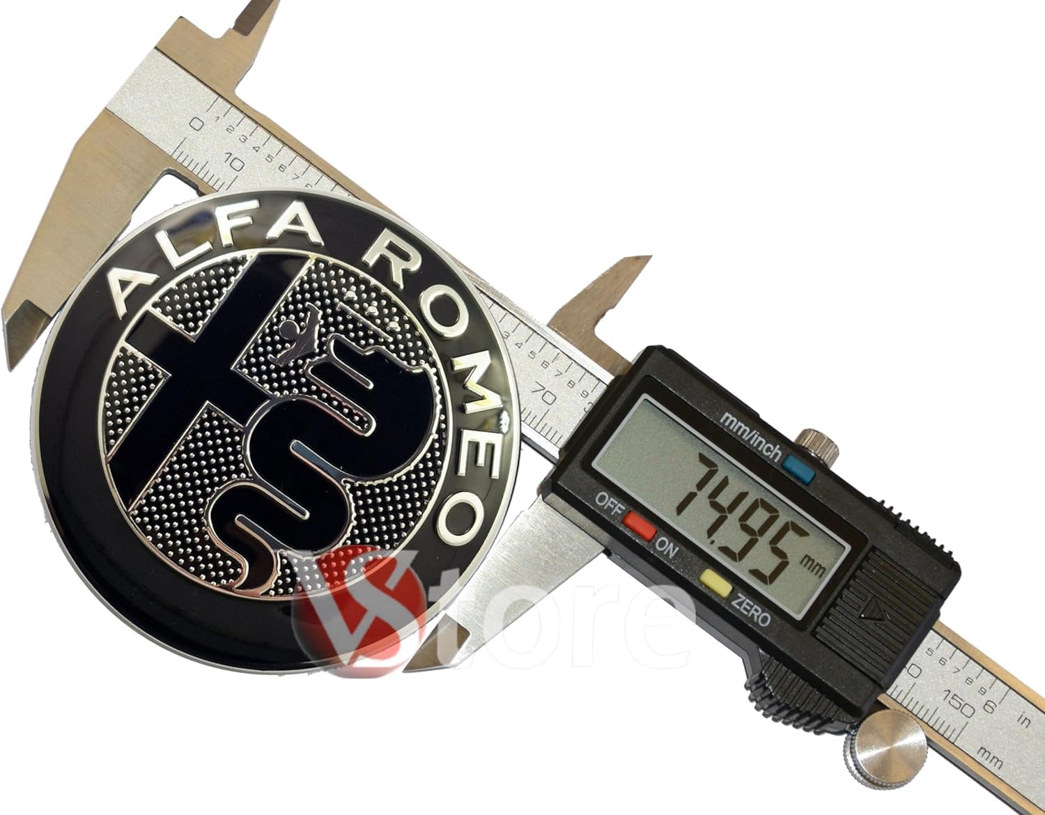 2 Badges Emblèmes Alfa Romeo Mirror Black 74mm - Avant Arrière Capot