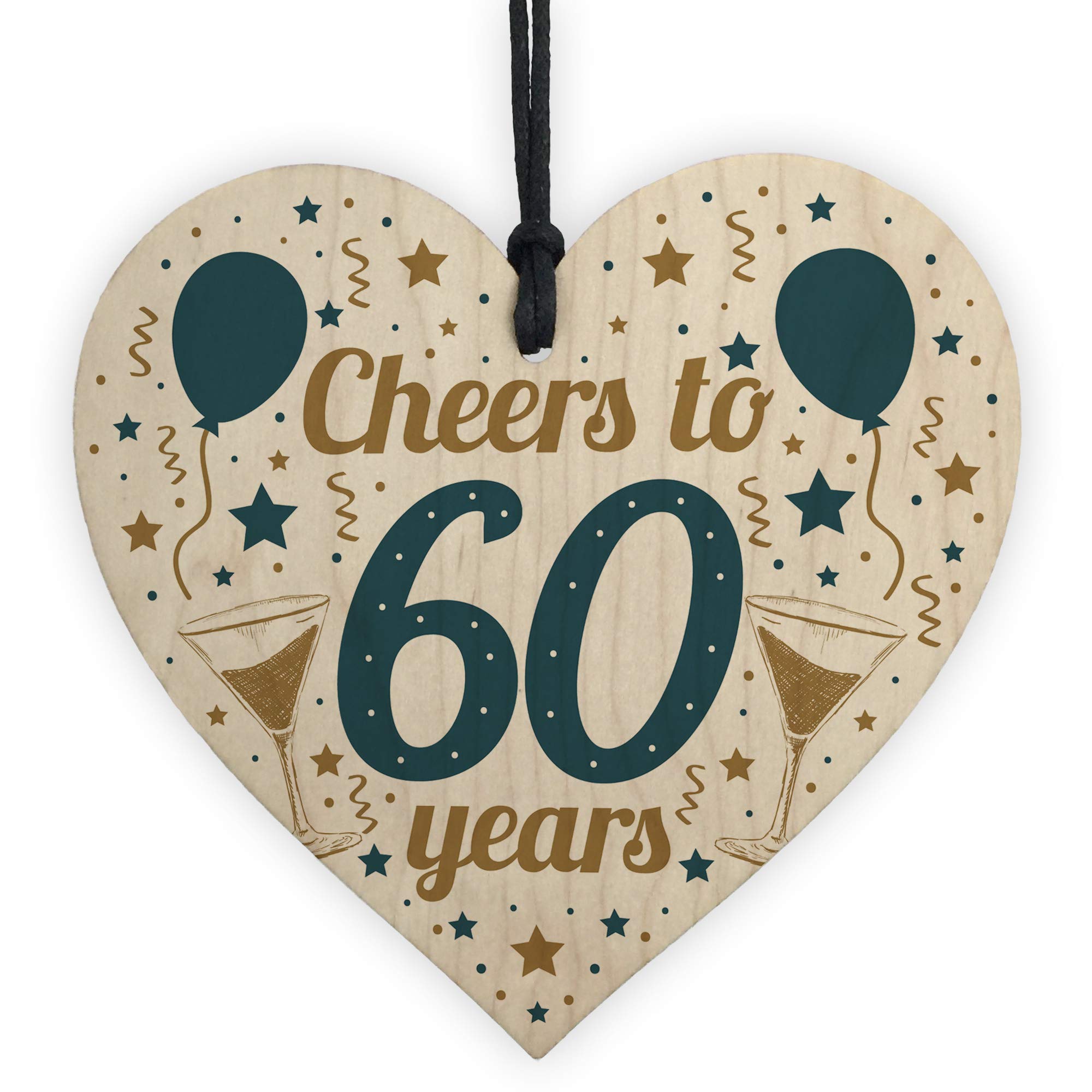 RED OCEAN Cheers To 60 Years 60th Birthday Gift For Men Women Funny 60th Birthday Card Alcohol Friend Gift