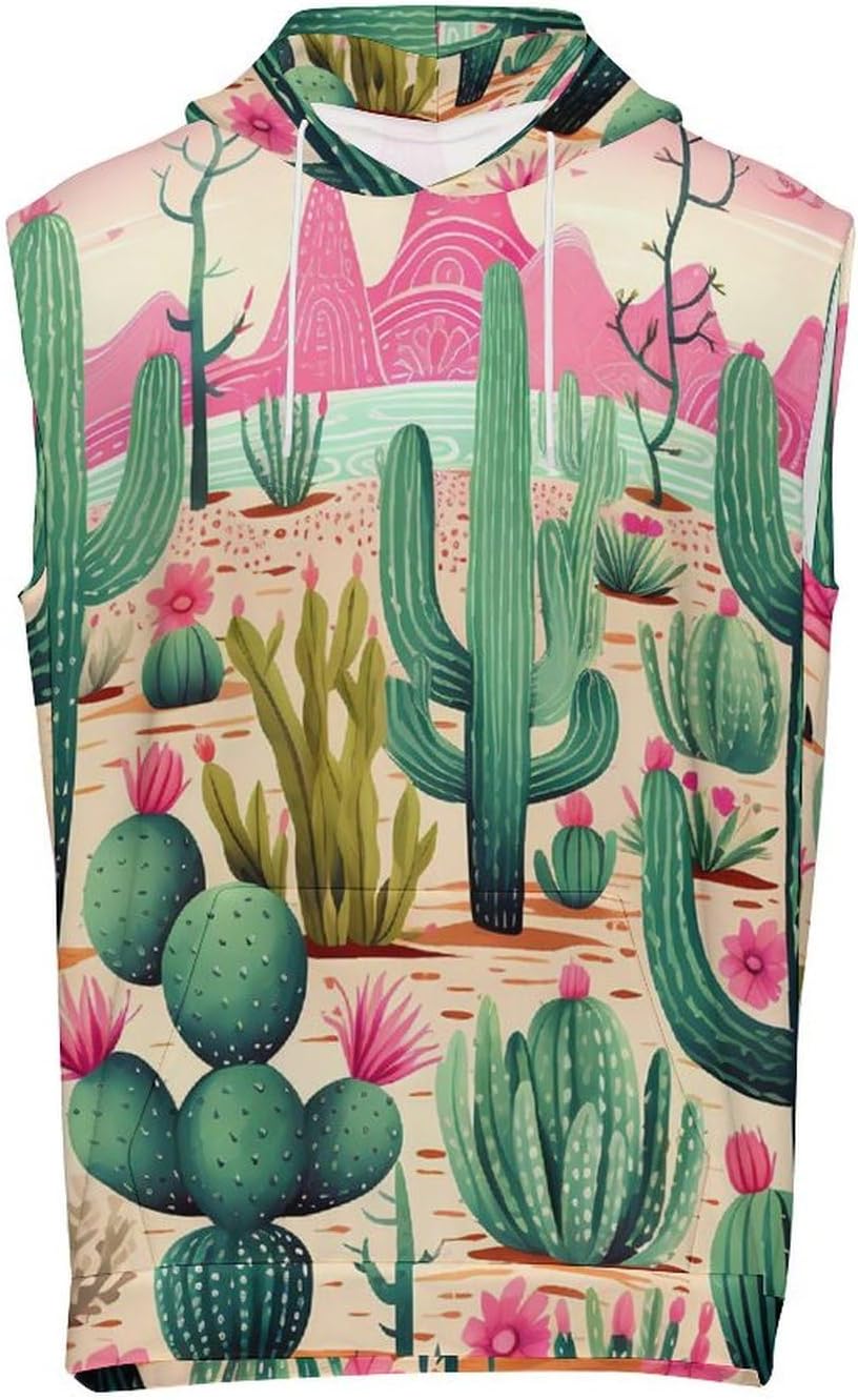 Men's Workout Hooded Tank Tops Sleeveless Muscle Gym T-Shirts