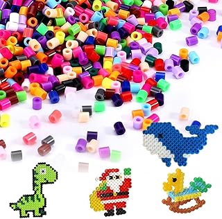 Juego de perlas para planchar de 5 mm, 10000 unidades para niños, perlas medianas para manualidades en colores sólidos, juego de perlas creativas, regalo para niños, cumpleaños o Navidad