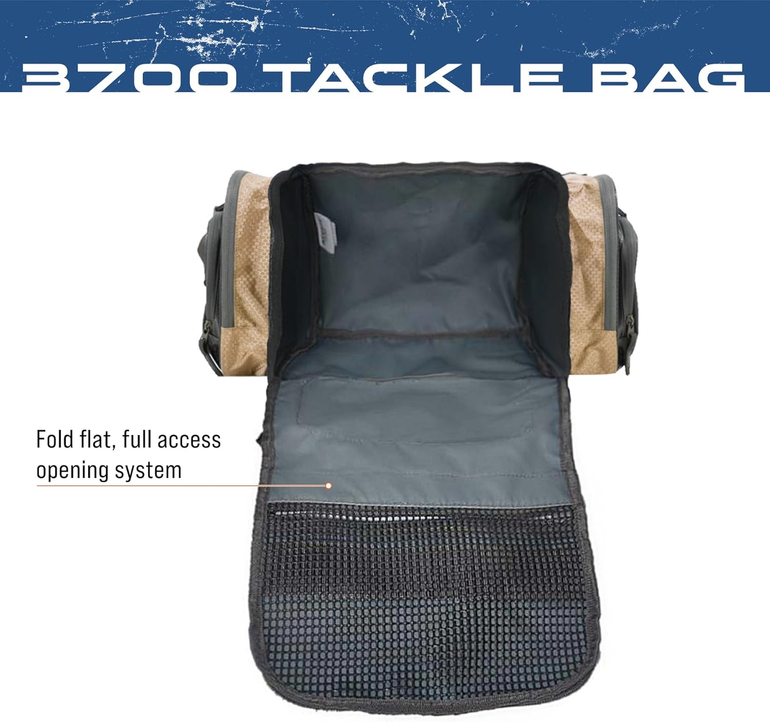 FROGG TOGGS Heavy Duty Fishing Tackle Duffle Bag, Includes Bait Trays, Blue, 3600