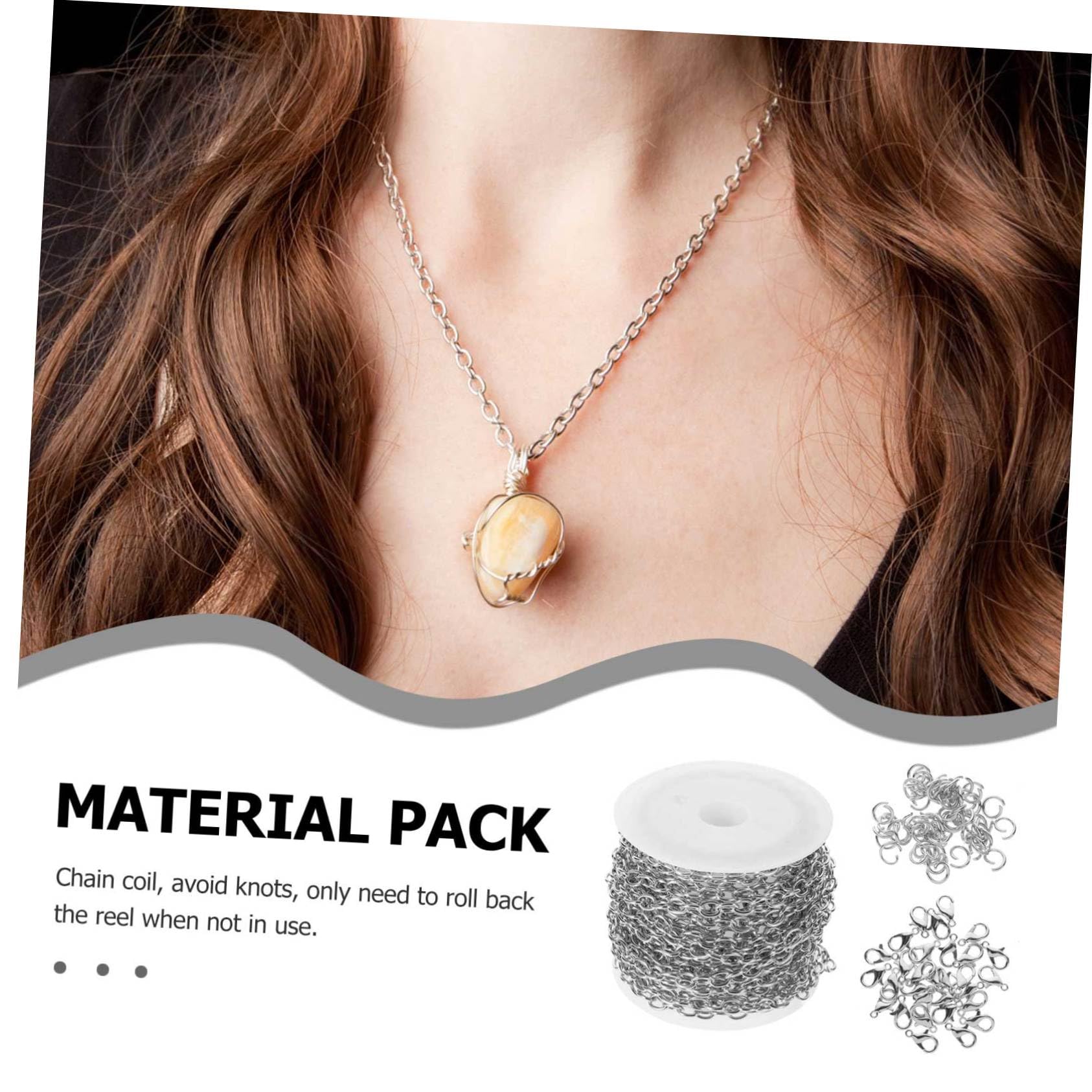 Operitacx 5sets Catene e Chiusure per Creazione Gioielli Kit di Materiali per Collane e Bracciali Fai da Te Metallo Catenine per con Varie Combinazioni di Stile