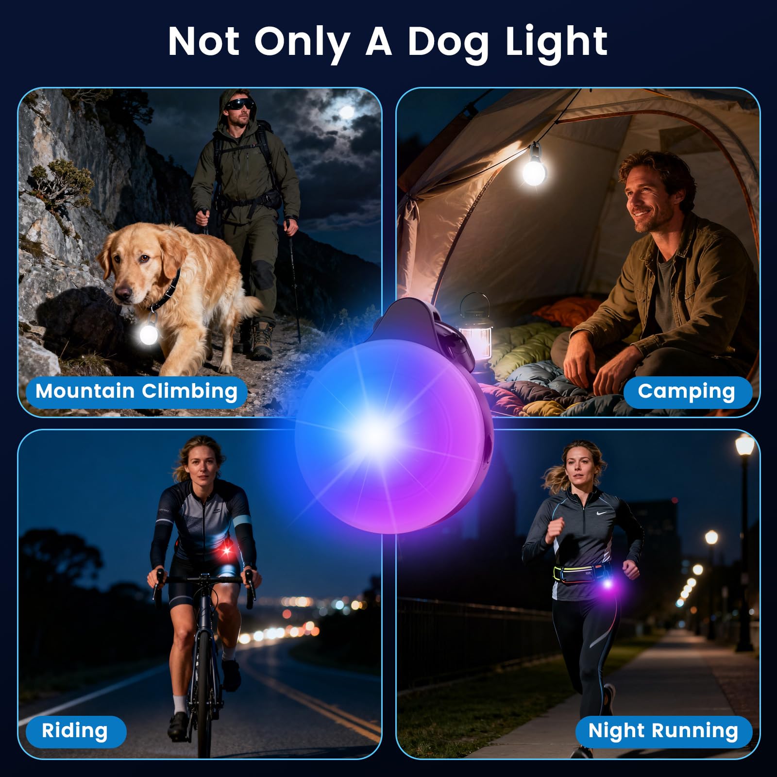 2-in-1 GPS Tracker Dog Light | Smart Tracking Pet LED Light for iOS Only | IP68 Waterproof | 6 Modes Dog Collar Light for Night Walking, Camping | Works with Apple Find My, No Subscription - image 7