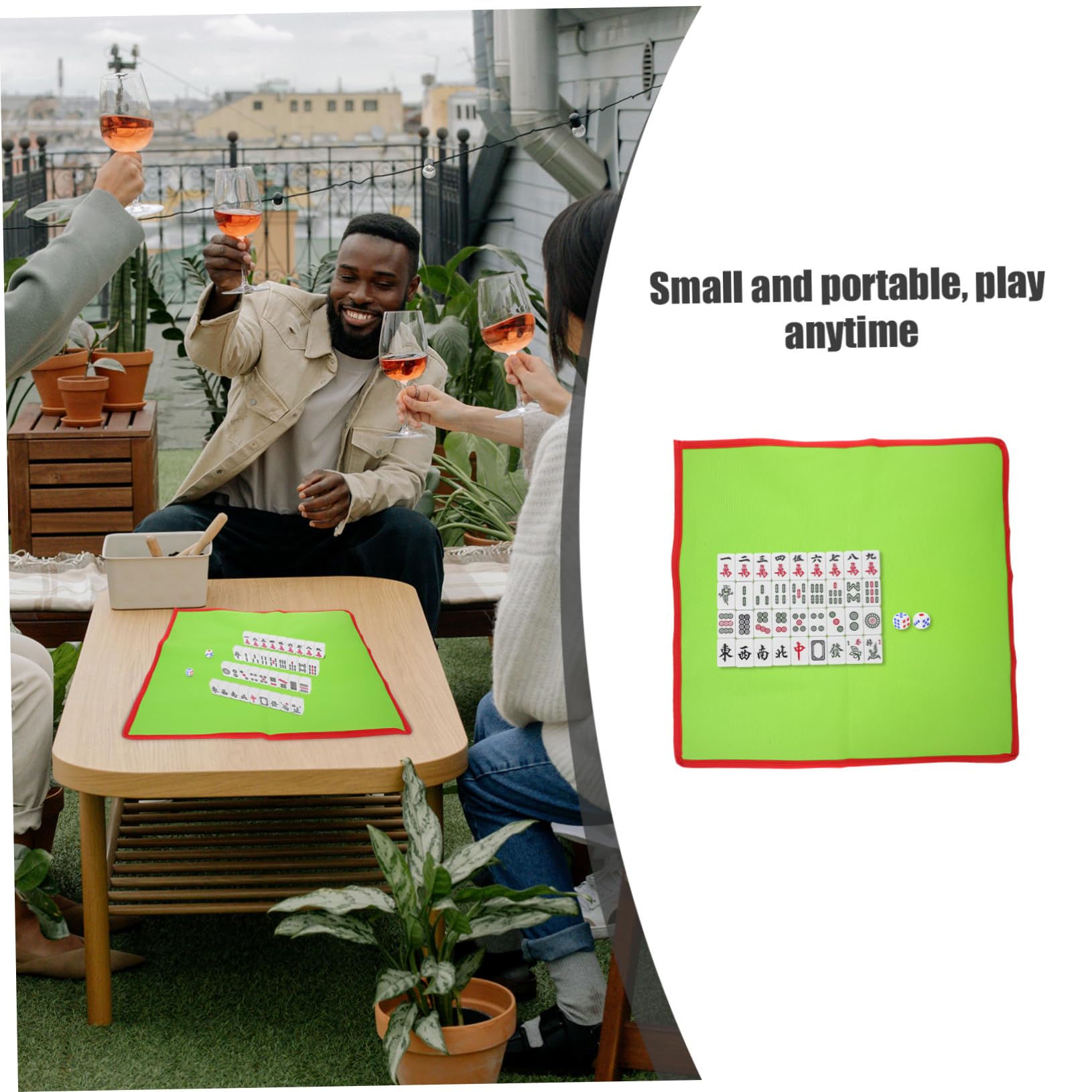 CIYODO Travel Mahjong Set Chinese Mahjong Tiles Mini Game Kit Ideal for Family Friends