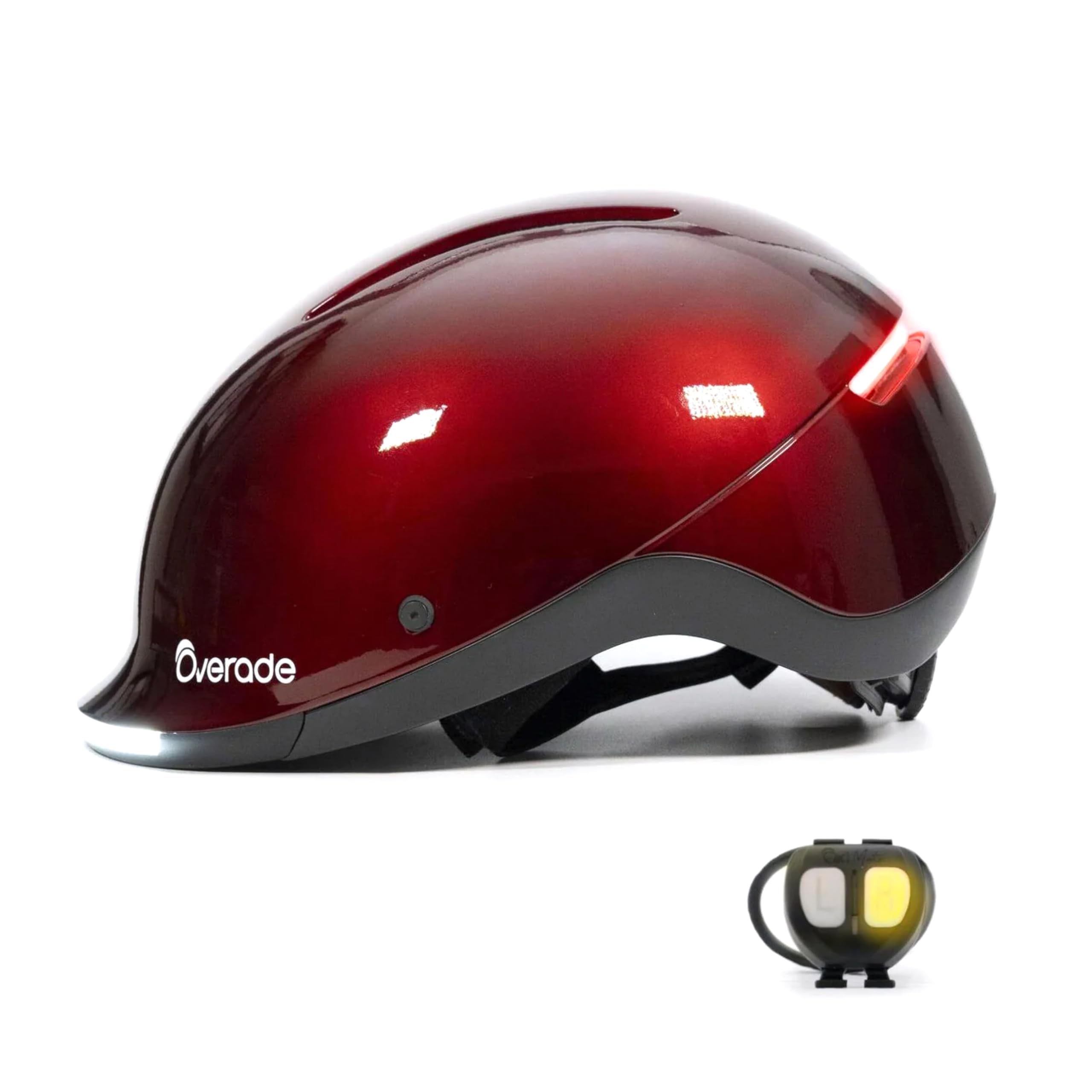Overade Innovation - 'Life' Helmet for Bicycle and Scooter, with Powerful Front/Rear Light, Including Oximote Flashing Remote Control, One Size fits All.