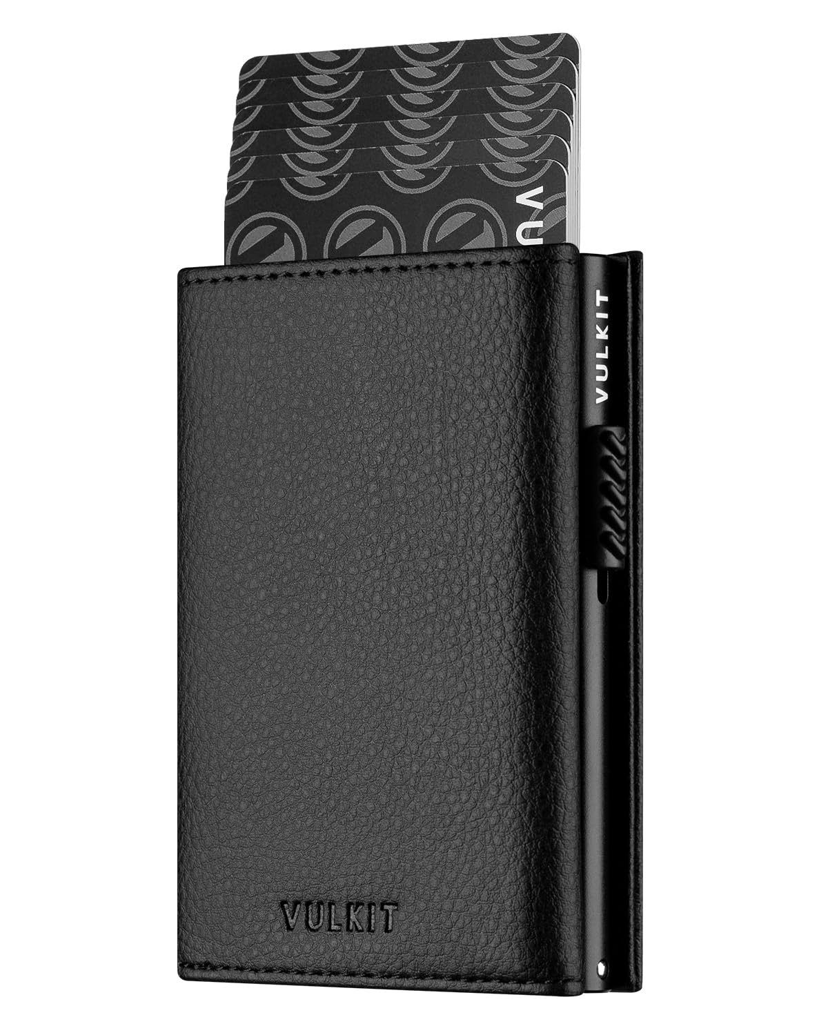 Credit Card Holder RFID Blocking Leather Pop Up Card Wallet with Banknote Compartment, ID Window, Coin Pocket & Magnetic Closure