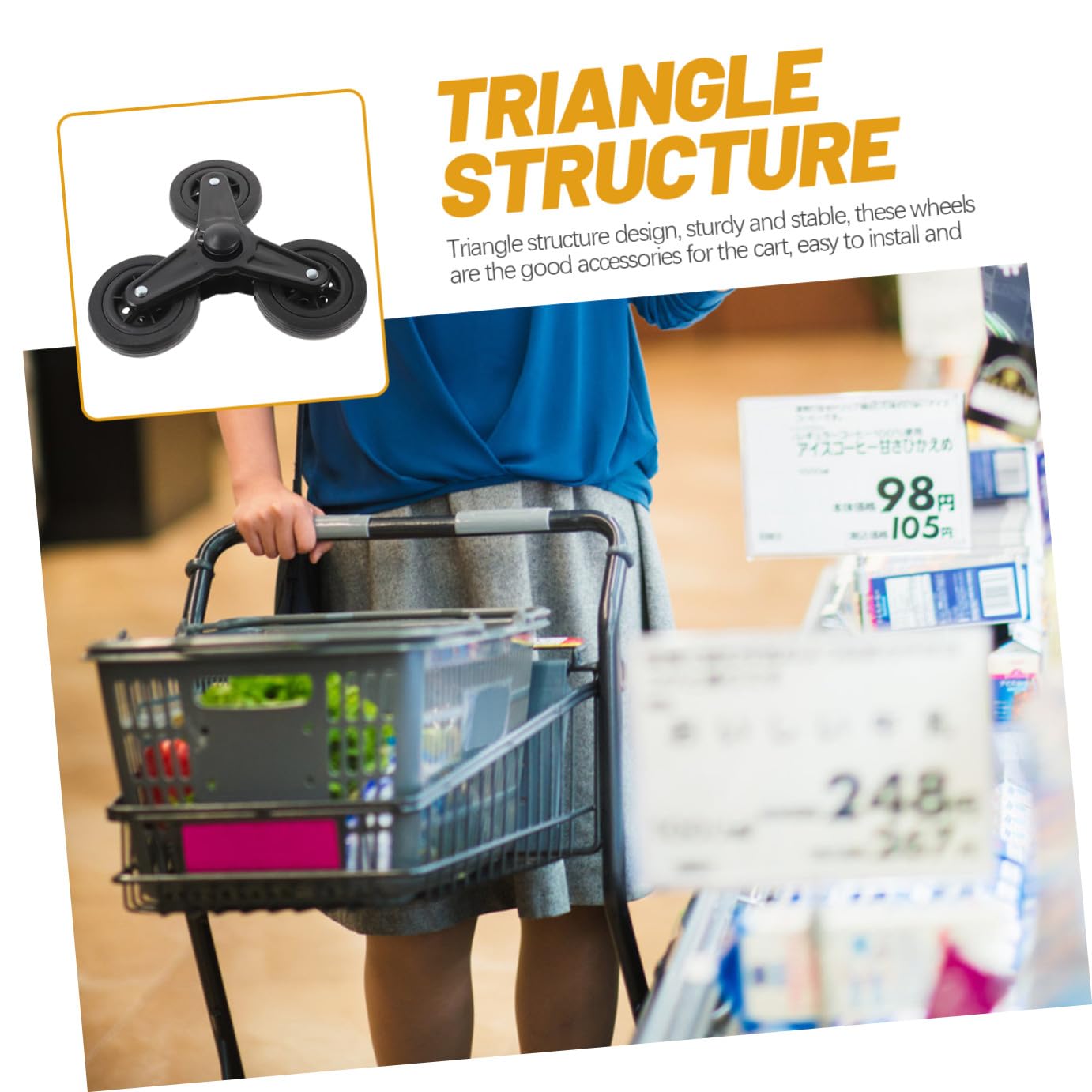 Ruedas Triangulares para Carrito de Compra y Carretilla de Mano Ruedas Resistentes de Acero Inoxidable para Subir Escaleras sin Eje para Jardín y Uso Pesado Par de 2 Unidades