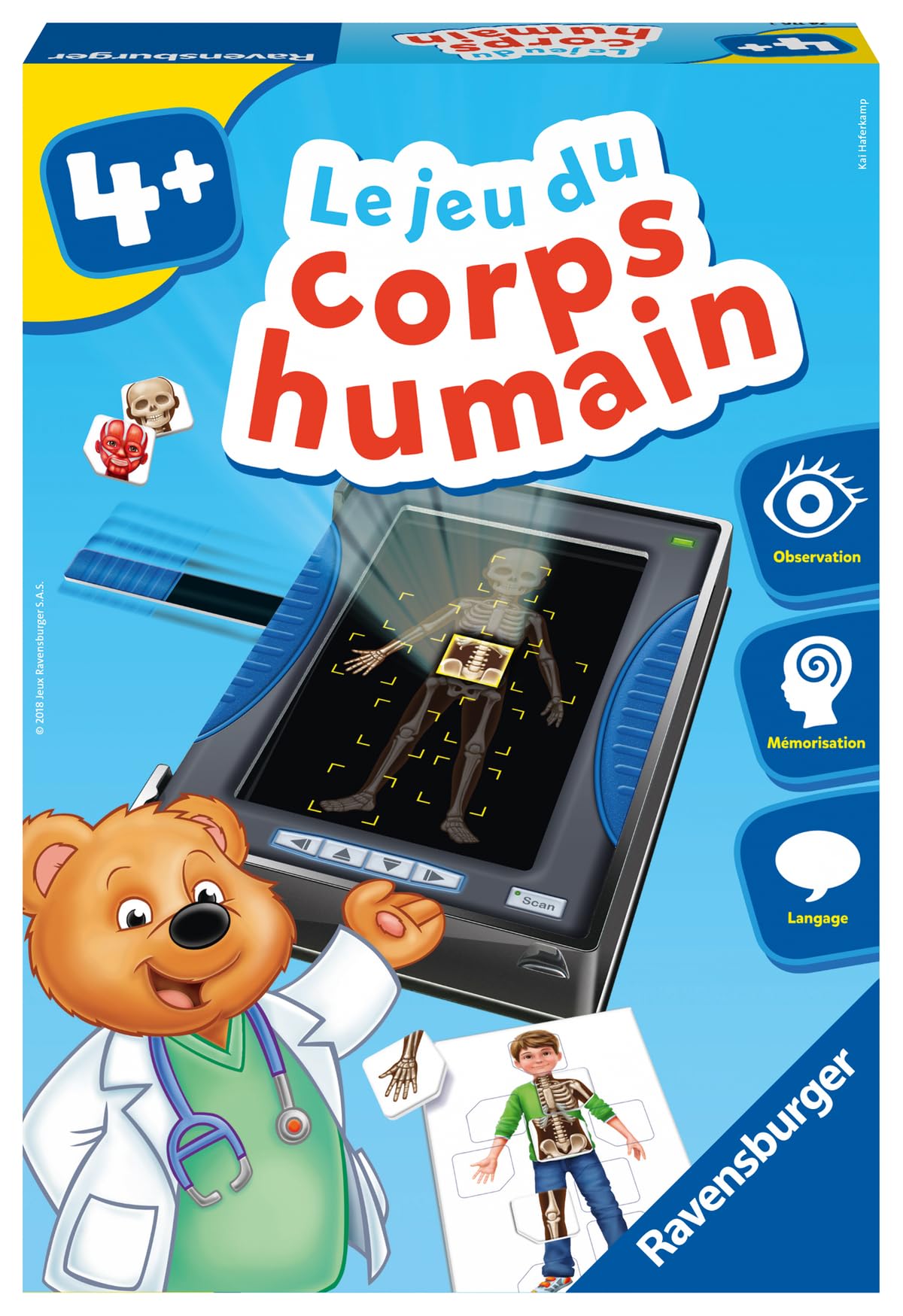 Ravensburger 24116 Gioco Del Corpo Umano – Con Dispositivo Radiologico, Per Bambini Dai 4 Anni