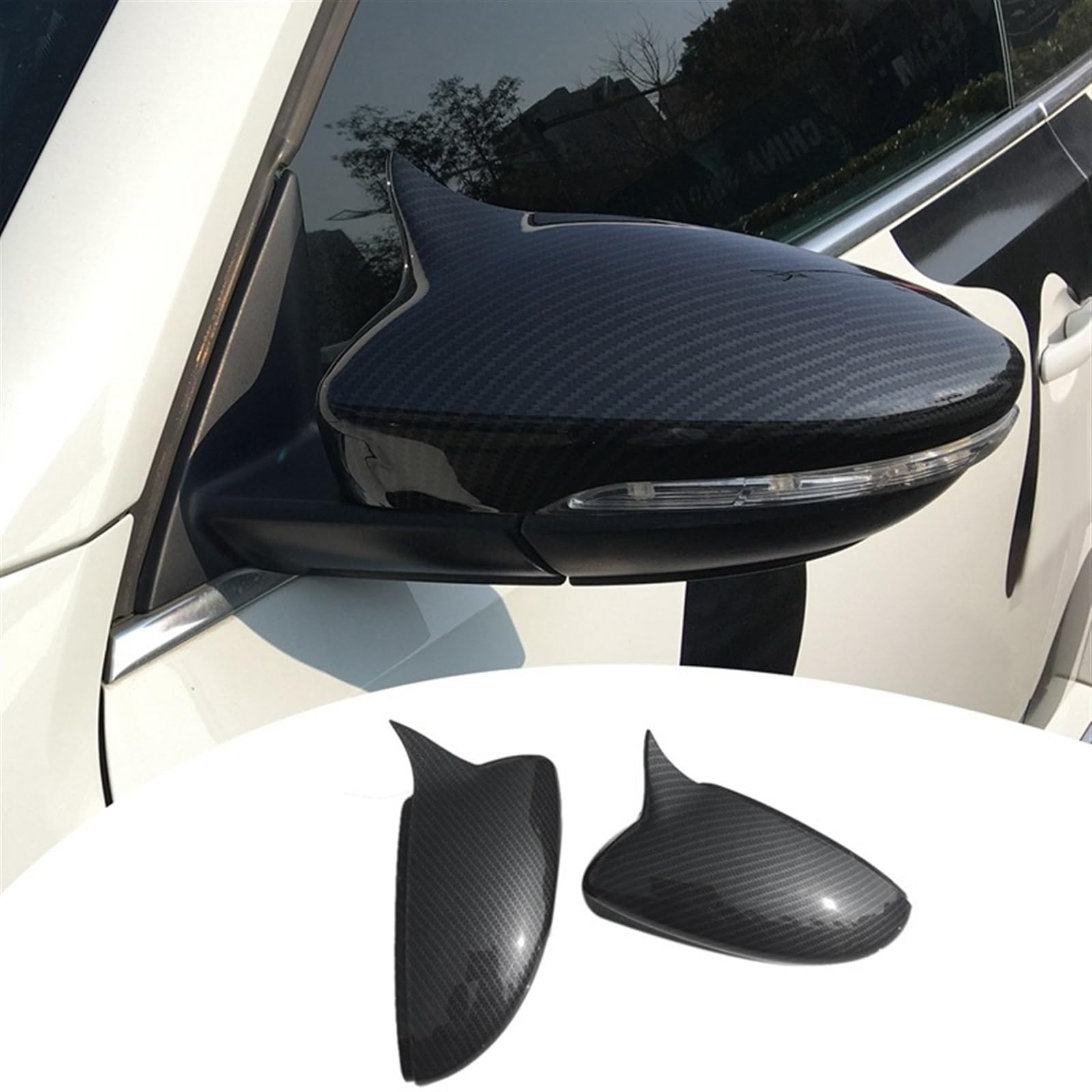 Specchietto retrovisore dell'automobile Per Scirocco Per PASSAT Per Beetle 2009-2018 Specchietto retrovisore laterale in fibra di carbonio per auto Coperchio corno bue