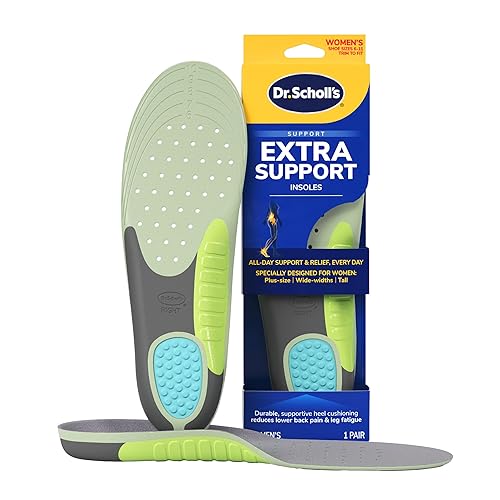 Dr. Scholl's Extra Support Shoe Insoles for Women, Size 6-11, 1 Pair: Designed for Plus-Size and Tall Women, Arch Inserts - Helps Reduce Lower Back Pain and Foot & Leg Fatigue - Green - Women - Size 6-11 (1 Pair)