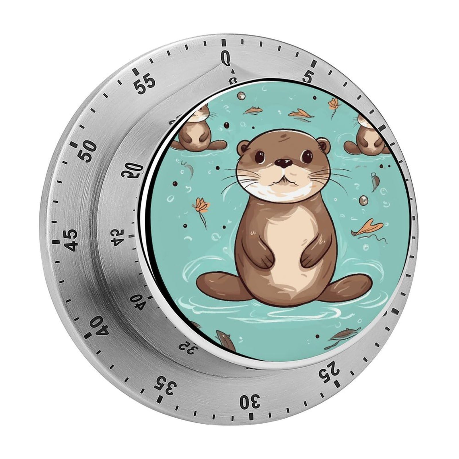 Cartoon Cute Otter Kitchen Timer for Cooking Chef Cooking Magnetic Timer Loud Alarm Mechanical Desk Stainless Countdown Reminder