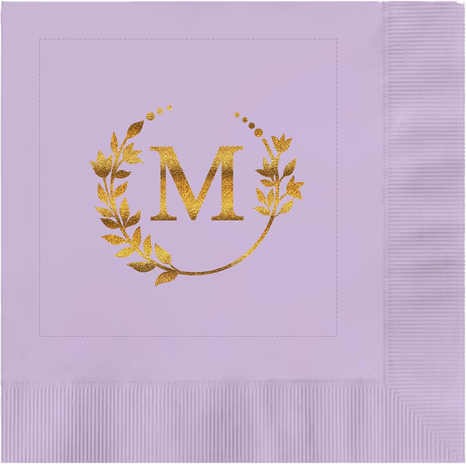 Custom Logo Napkins Personalized Foil Stamped 3-Ply Napkins with Your Logo or Image Luncheon or Beverage Size For Events, Parties, Restaurants (Violet, 6.5" x 6.5" Luncheon)