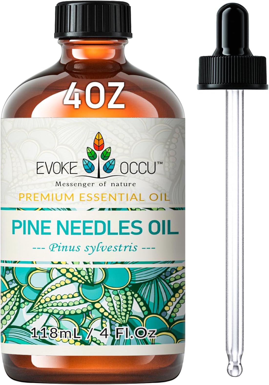EVOKE OCCU Pine Essential Oil for Diffuser, Fresh Pine Scent for Aromatherapy, Skin, Hair Care, Soap & Candle Making - 4 Fl Oz
