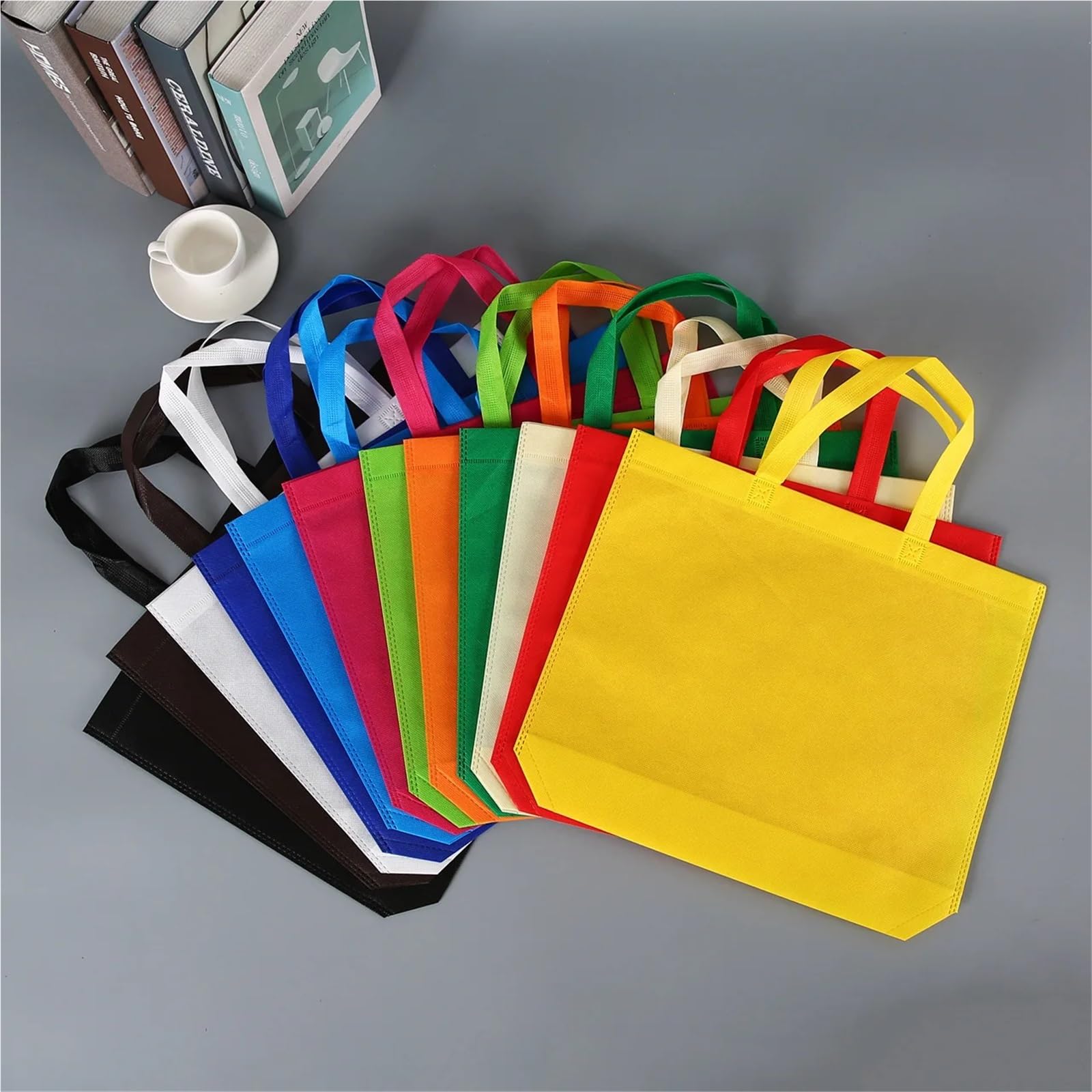 Bolsas De Tela Bolso de Compras de Tela de algodón de Lona Grande Reutilizable for Mujer, Bolso de Hombro, Estuche no Tejido, Organizador multifunción, 4 Uds.(Dark Green,36x45cm)