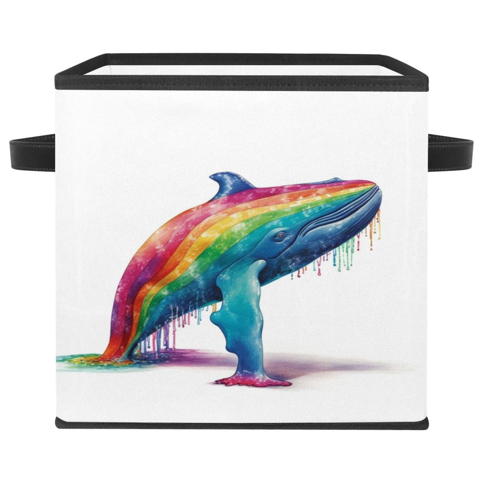 Boîte de rangement baleine 28cm cube pliable en tissu Oxford