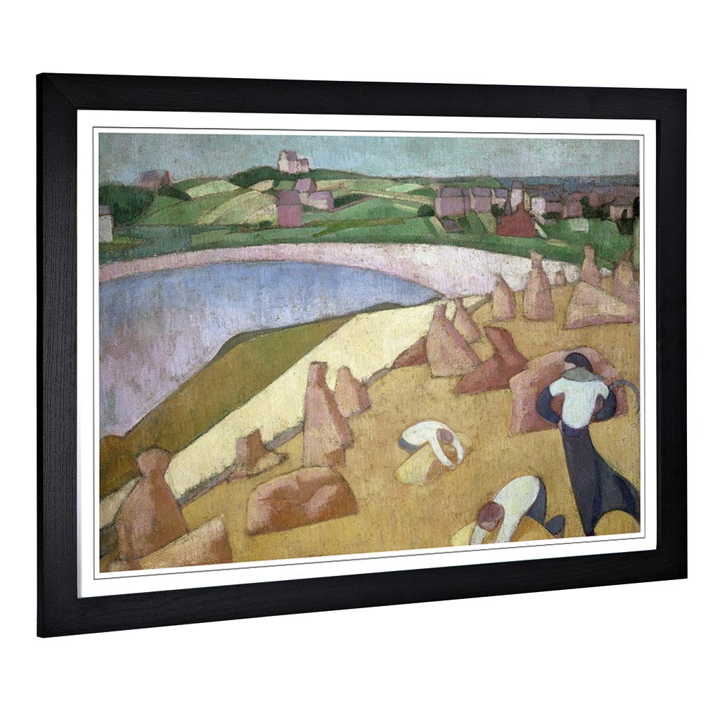 Big Box Art Framed Print of Emile Bernard Harvest by The Sea Design | Wall Art Picture | Home Decor for Kitchen, Living Room, Bedroom, Hallway, Black, A2 / 24.5x18 Inch / 62x45cm