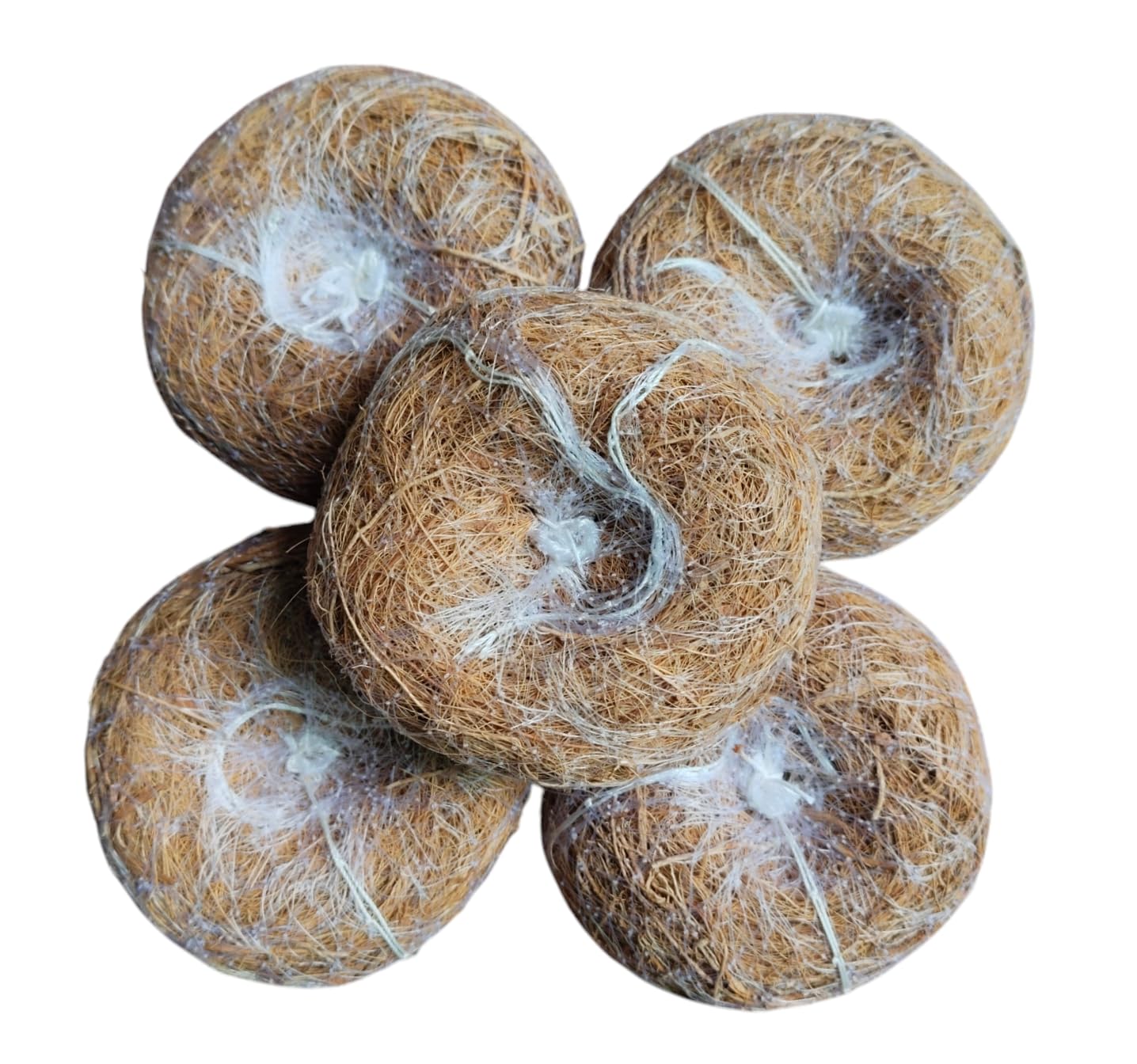 LJL Traders Vetiver Scrub Natural Loofah Pads, Handmade Ayurvedic Kerala Ramacham Scrubbers, Khus Roots, Skin Exfoliating Organic Round Shower Loofah & Bath Sponge Body Brushes, Pack of 5-image-3