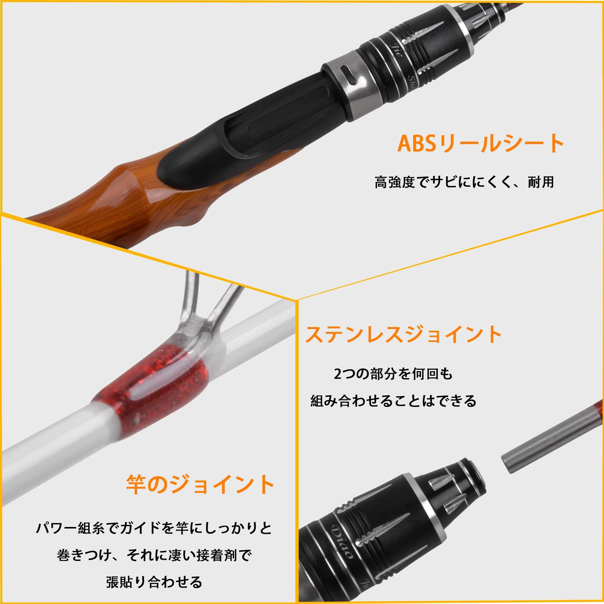 Amazon | 釣り竿 穴釣り 氷釣り 短竿 超コンパクトロッド 仕舞寸法59cm