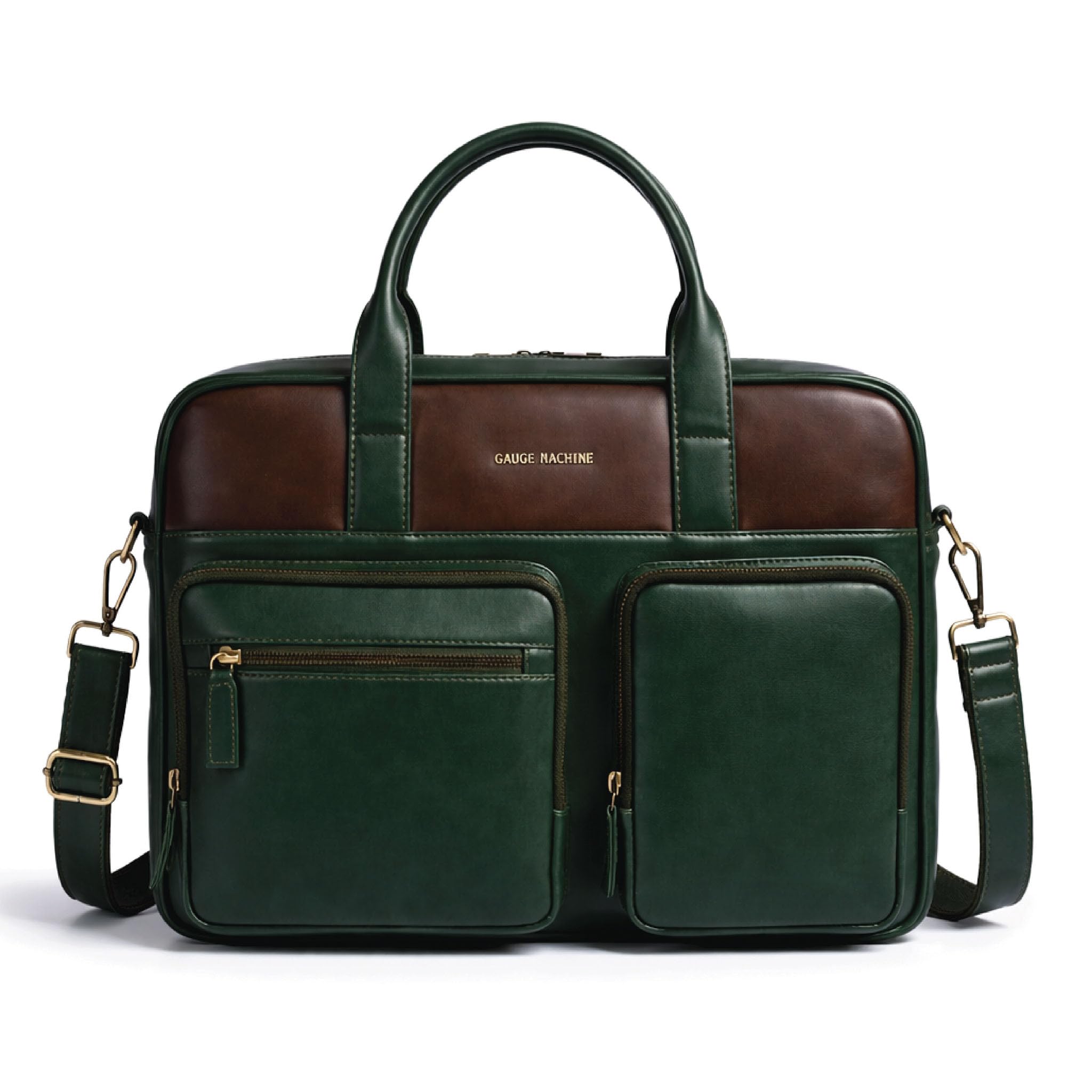 Professional Olive Vegan Leather Messenger Briefcase Laptop Bag|Fits upto14/15.6/16 inch Laptop|Separate Padded Laptop Compartment|Adjustable & Detachable Strap|Men|29cm(H)x5.5cm(W)|40L-image-13