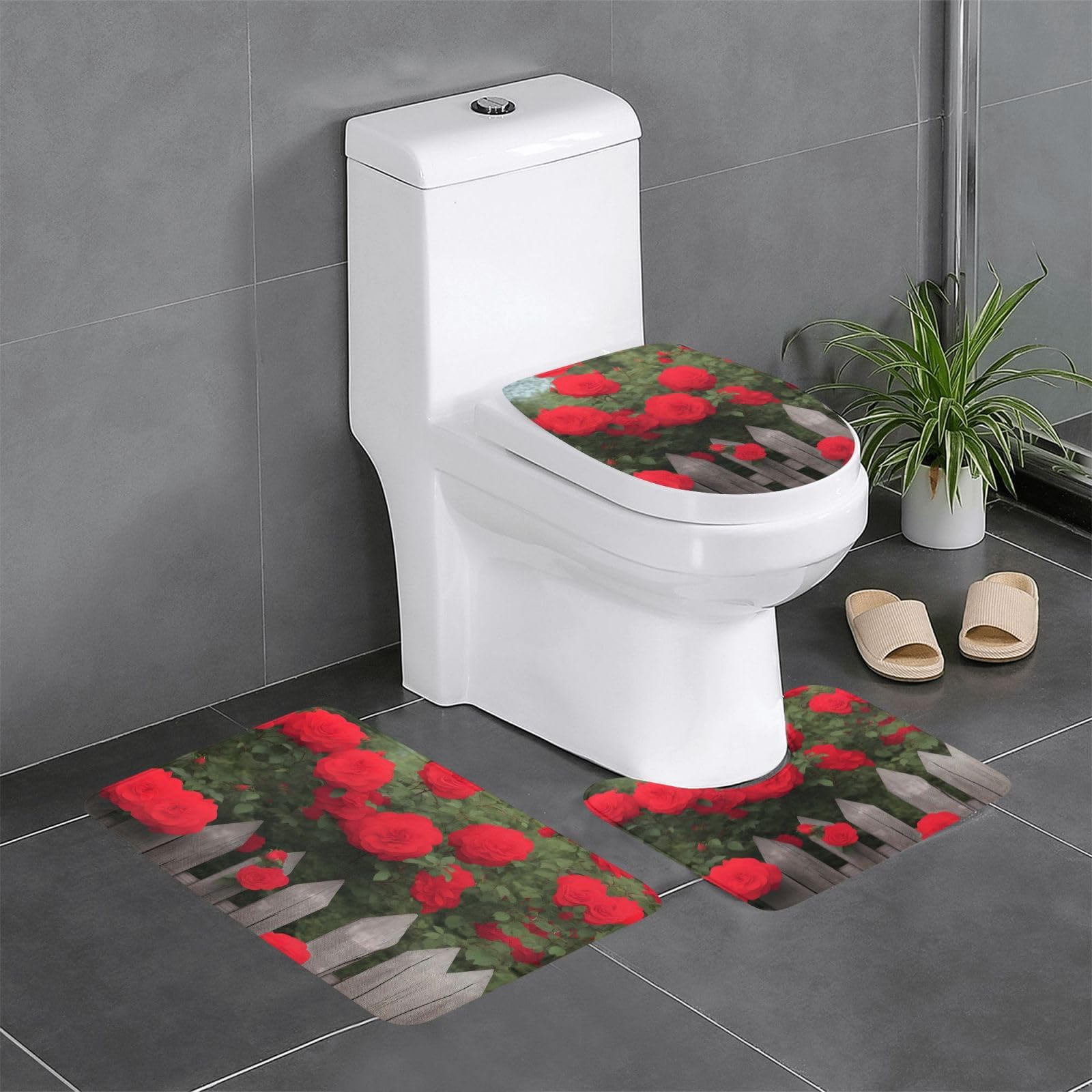 Tapis de salle de bain WHJSSF 61x40.6cm lavable lot de 3 pièces
