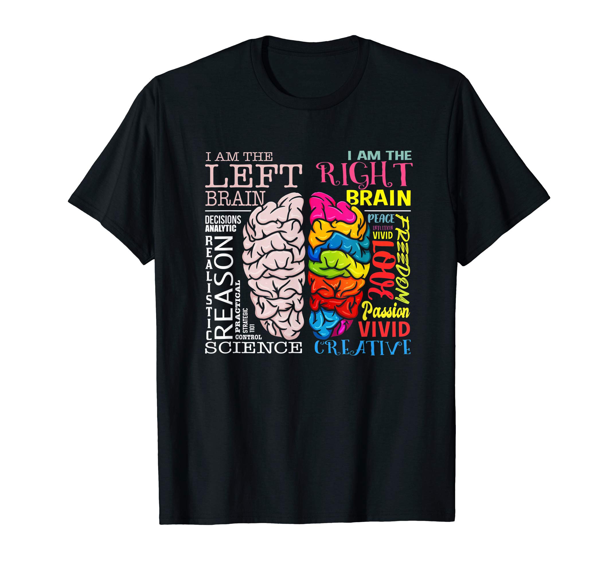 Anatomie des Gehirns Neuroscience ShirtsBrain Parts Left and Right Brain Neuroscience Tee T-ShirtOEKO-TEX STANDARD 100
