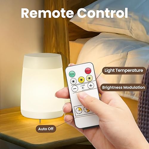 Miniatura 4 de Luz nocturna recargable con sensor táctil para niños, lámpara LED regulable con función de memoria, ayuda para dormir y diseño portátil, perfecta