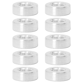 10Pcs M4 Aluminum Spacers, Metal Spacer Aluminum Round 4.2mm ID x 8mm OD x 3mm L Thickness Screw Standoff for M4 Screw Bolts Silver