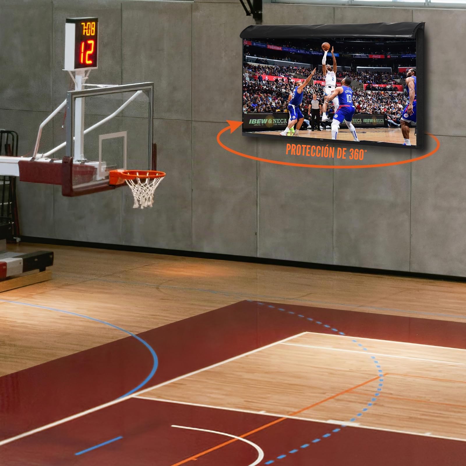 Housse de Protection pour TV d'Extérieur, Protections Écrans TV de 52 à 55 Pouces, en Tissu Oxford 600D, Étanche, Anti-Poussière, Résistante aux Intempéries, Compatible avec Supports Standards