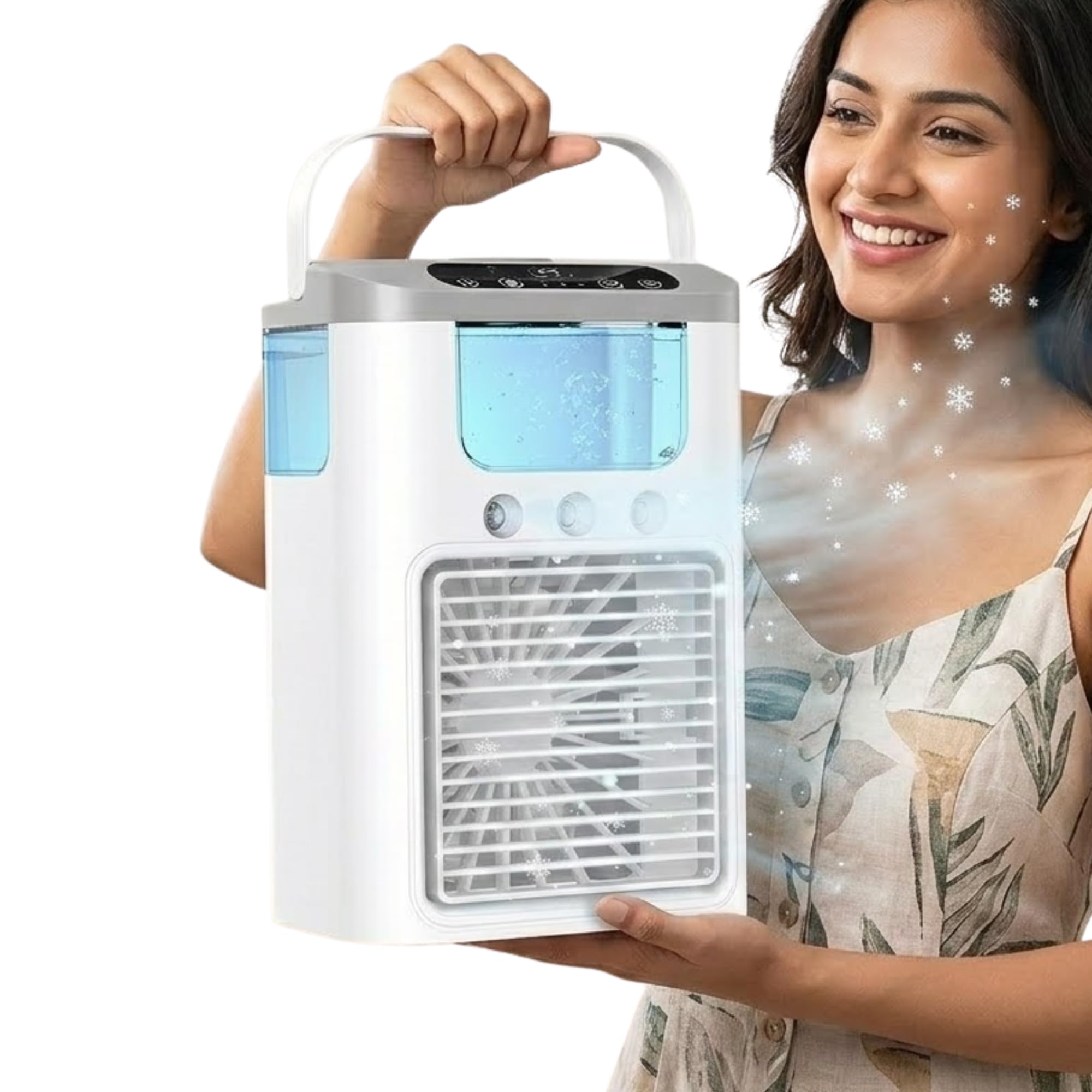 𝓓rumstone Portable Air Cooler 600ml Tank 3 Mist Modes 3 Speeds One Touch Boost Quiet USB Personal Air Cooler with LED Light Compact Mini Air Conditioner White for Home Office 3 Year Warranty-image-11