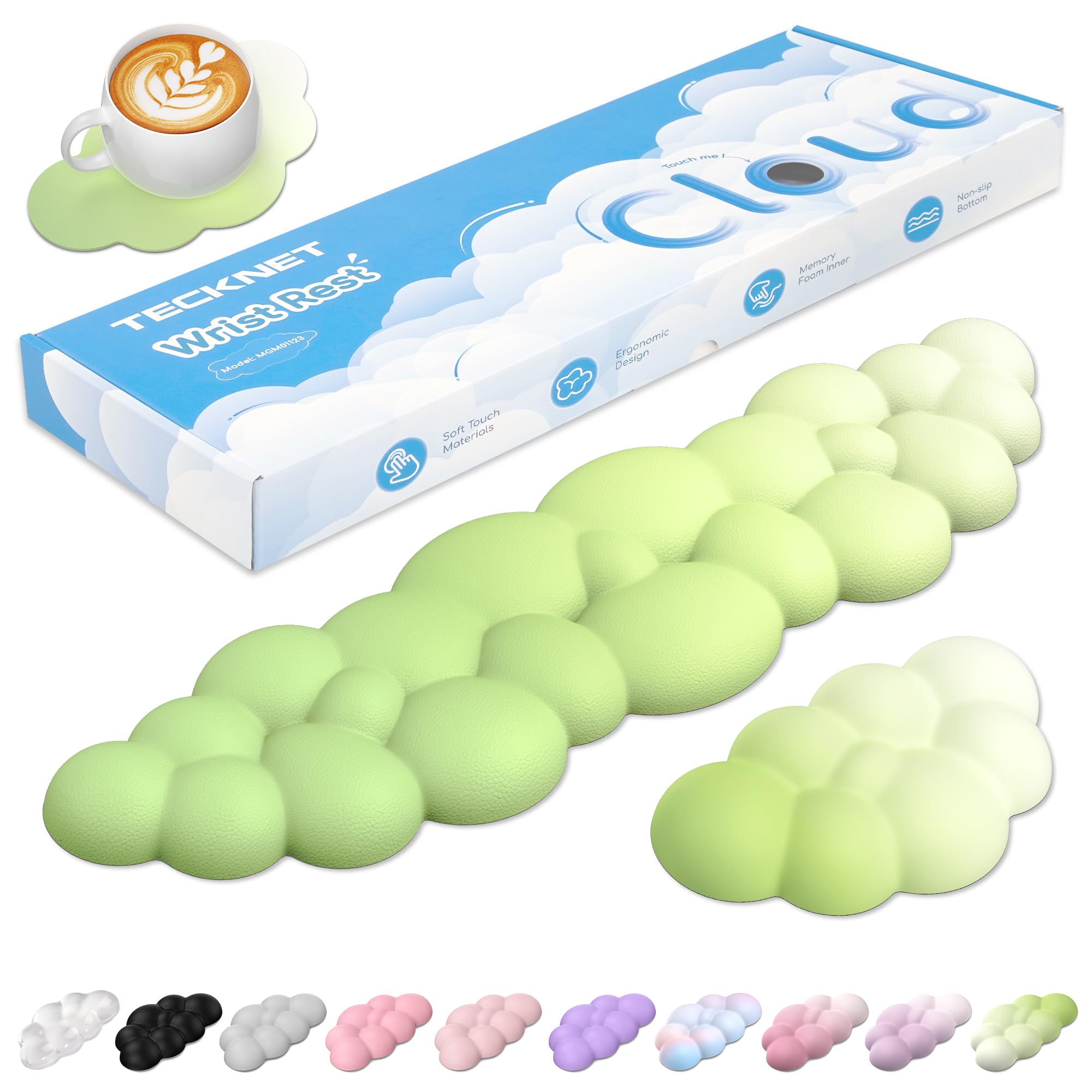 TECKNET Cloud Wrist Rest Set - Ergonomic Comfort -12