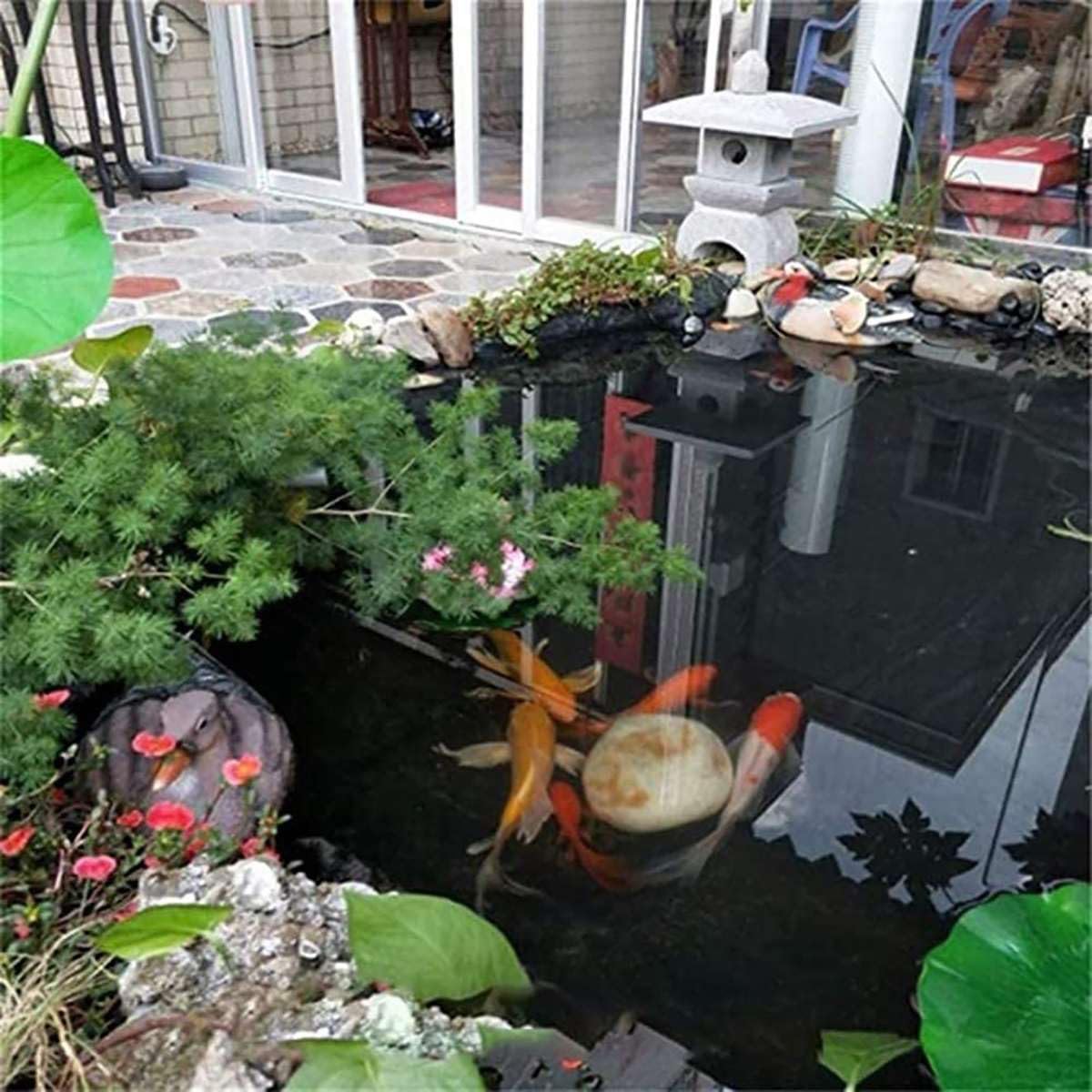 Telo per laghetto Nero Resistente, 8x8 m - Spessore 0,12 mm, Resistente ai Raggi UV, Perfetto per laghetti per Koi, Giochi d'Acqua da Giardino e Piscine - Elevata flessibilità