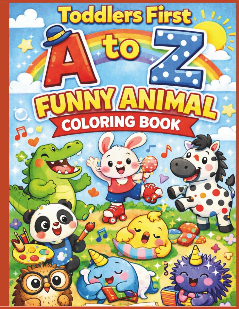 Bold and Easy Toddlers First A to Z Funny Animal Coloring Book: A Super Silly ABC Coloring Adventure for Ages 2–5
