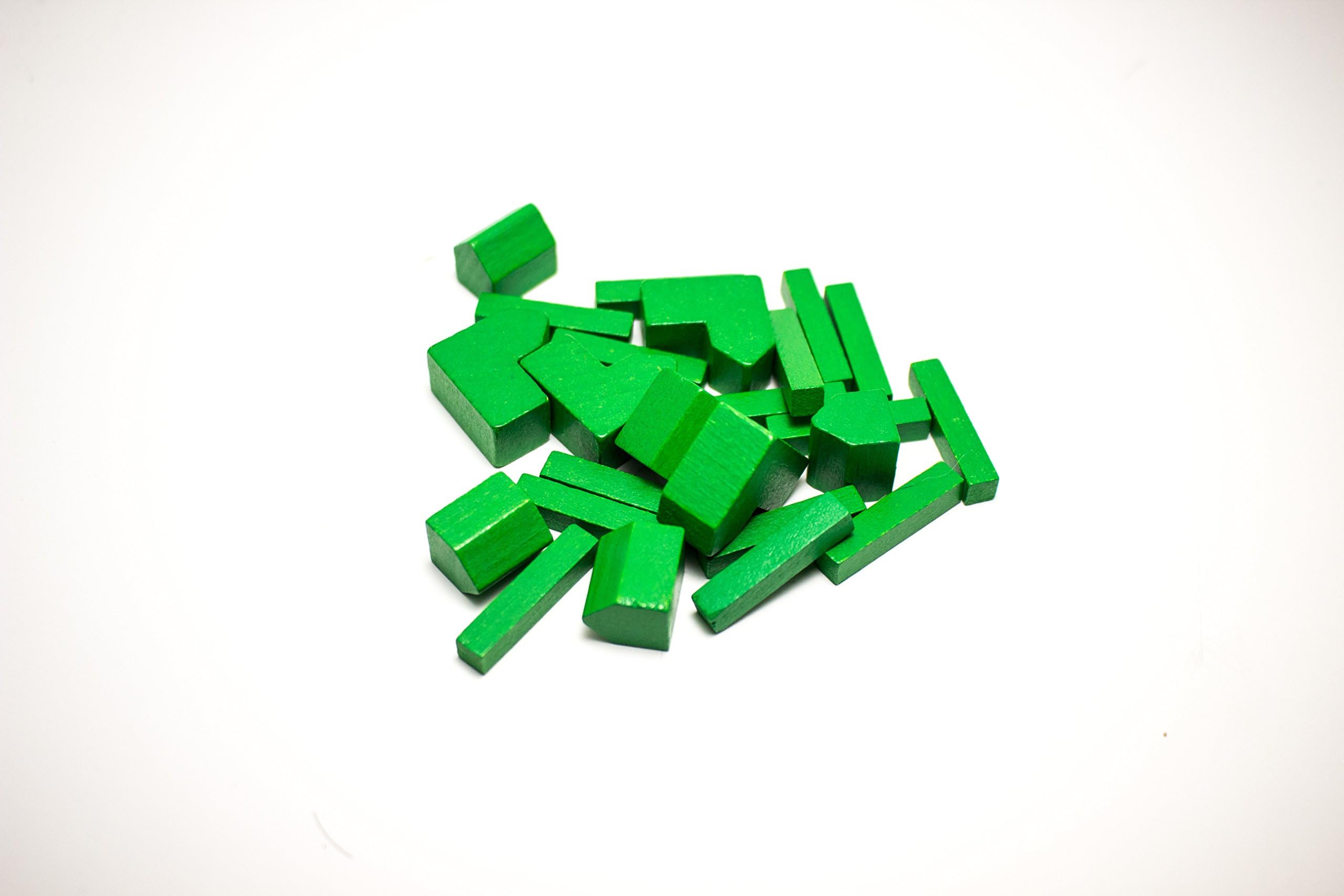 YorksGamePieces Green Wood Replacement Pieces for Settlers of Catan