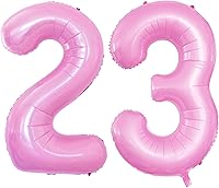 Vista 206 de GOER Globos con el número 80 para decoraciones de fiesta de cumpleaños número 80, globos de helio de aluminio jumbo de 42 pulgadas para 80 Oro rosa