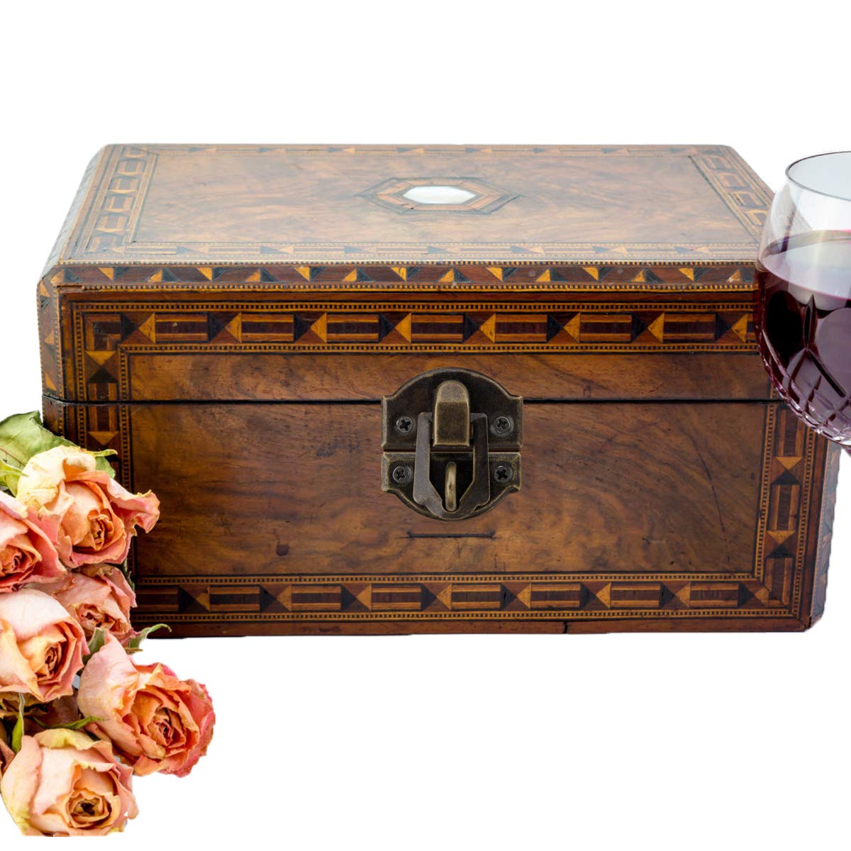 27?mmアンティーク真鍮ラッチHasps オファー 12パックwithブロンズネジ