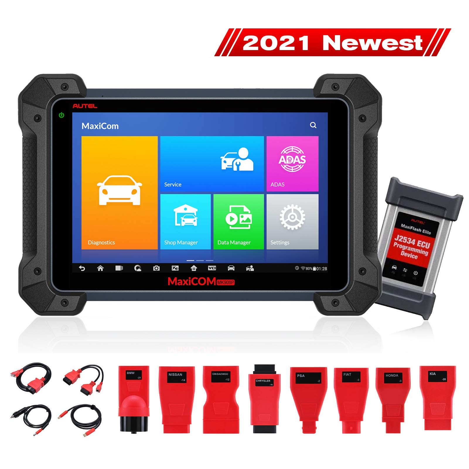 Autel MK908P J2534 (Upgraded MS908P MaxiSys Pro) Diagnostic Scanner with Jbox ECU Reprograming/Codin