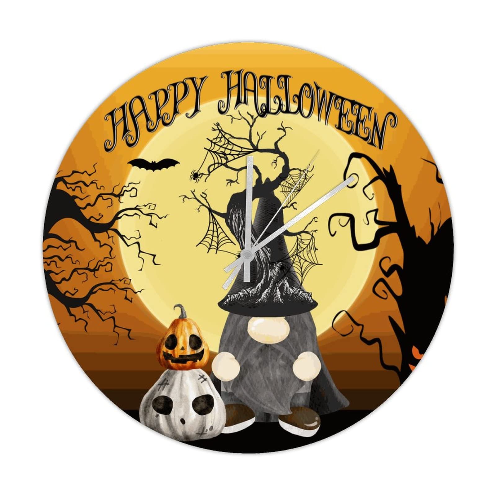 Horloge de nuit Happy Halloween en bois pour décorer votre salon