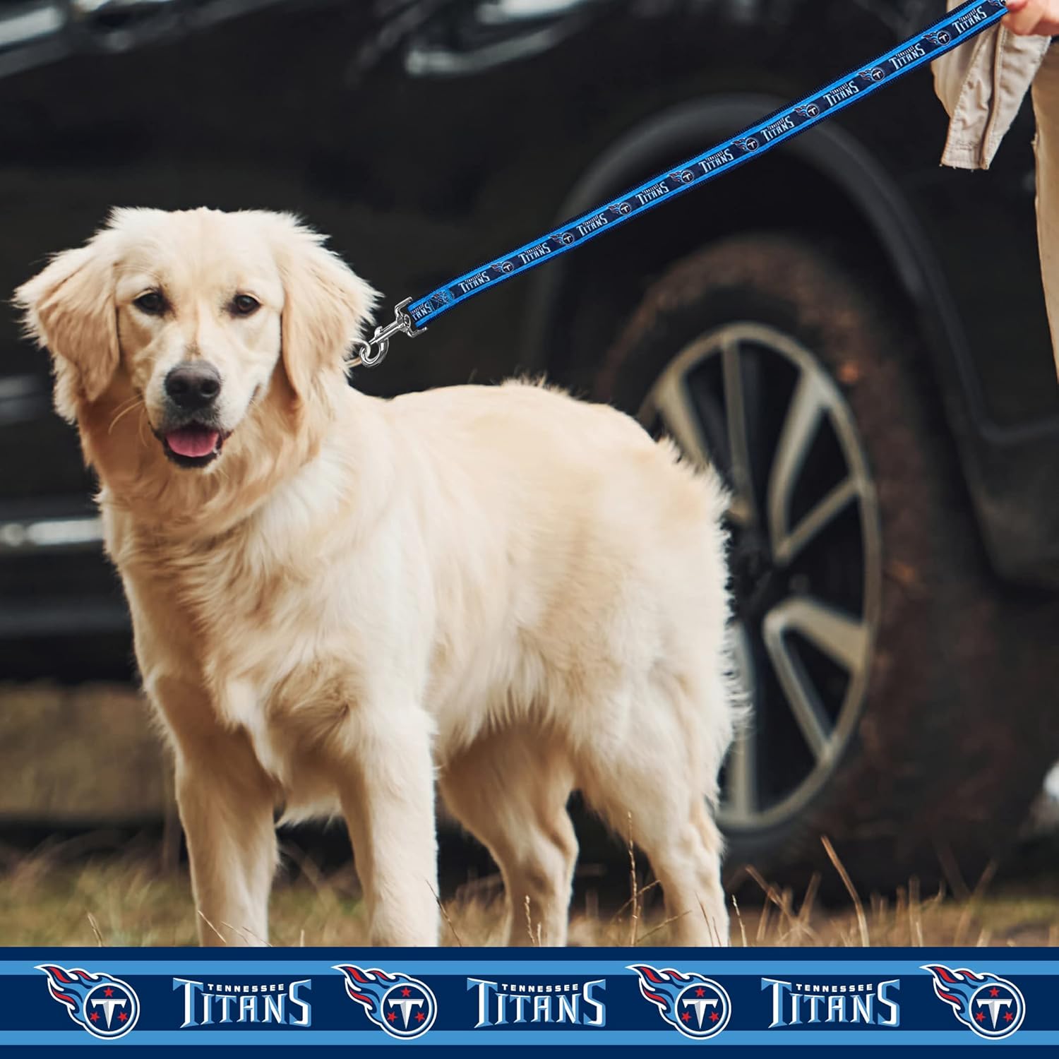 NFL PET Tennessee Titans Dog Leash, Medium Football Team Leash for Dogs & Cats - Shiny & Colorful, Licensed by The NFL