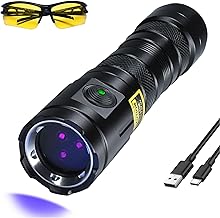 DARKBEAM UV Flashlight 365nm Black Light 3 LED 20W Powerful Black Light Flashlight - Rechargeable Mini Wood Lamp Long Life Pet Urine Detection Money AC System UV Glue Resin Cured