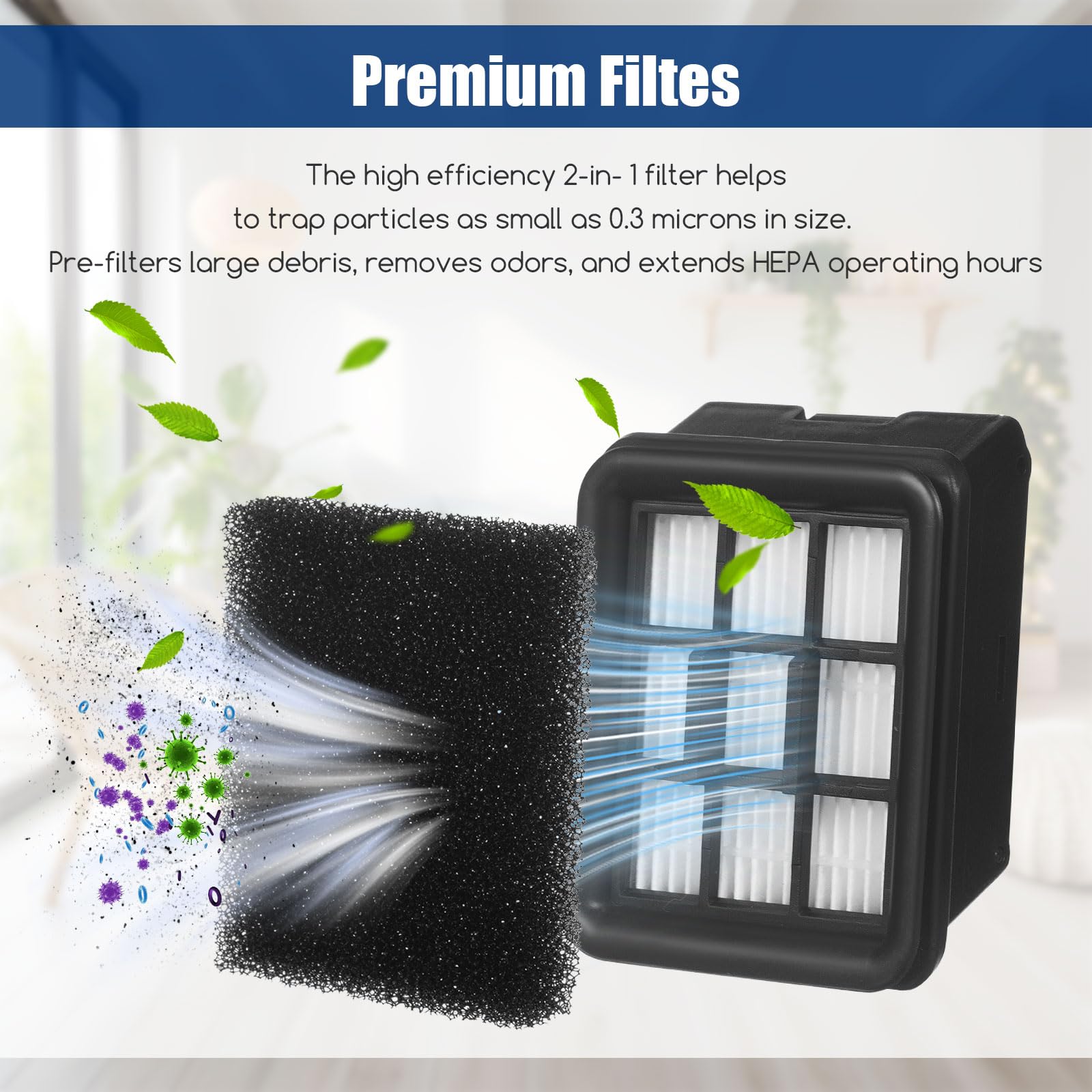 Juego de filtros de rodillo de cepillo de repuesto para Bissell HF3 3649A filtros HEPA de aspiradora compatibles con aspiradora Bissell HF3 Crosswave, 2 rodillos de cepillo multisuperficie, 2 filtros