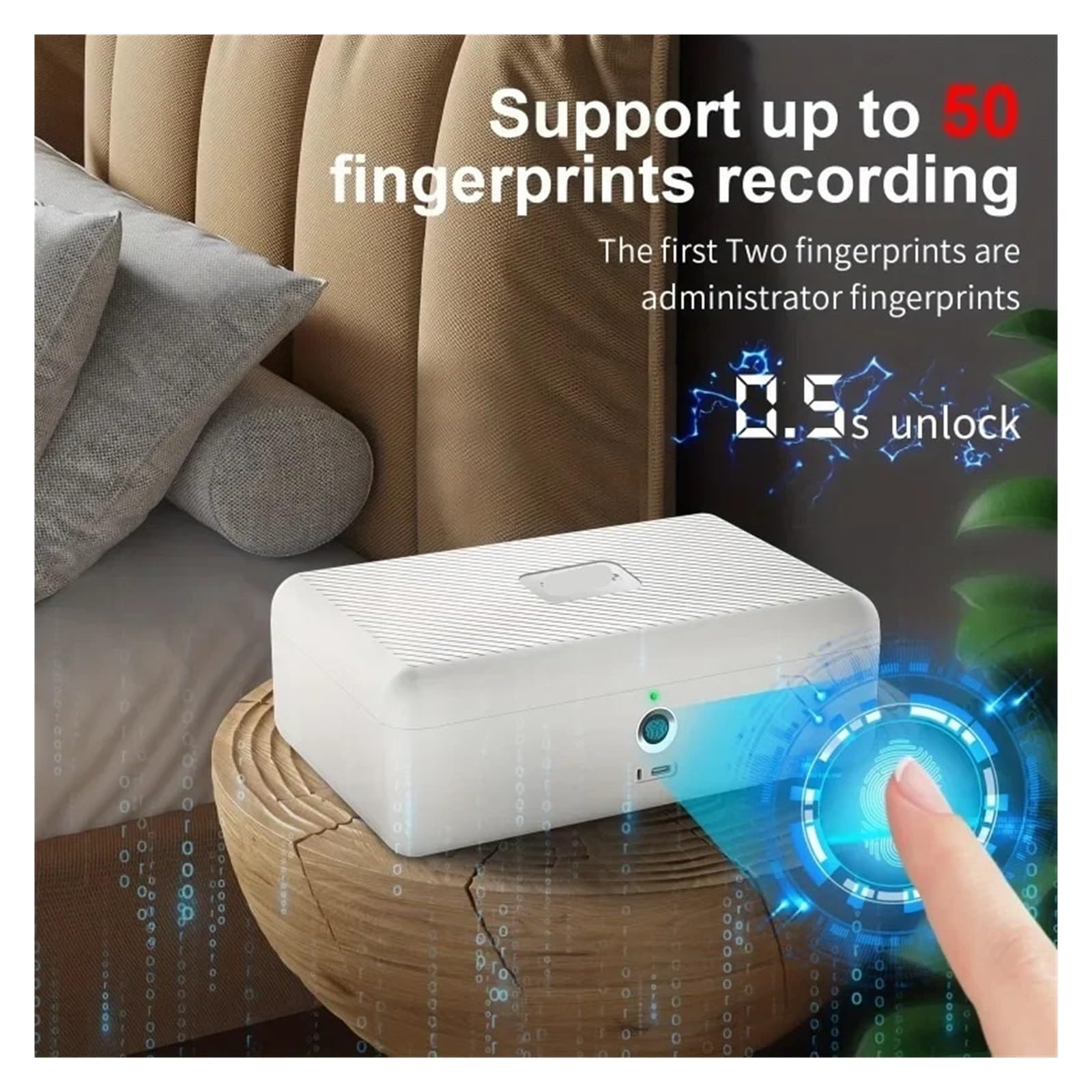 Cassaforte, Cassaforte For Impronte Digitali Biometrica, For Gioielli, For Contanti, Scatola For La Conservazione Dei File, Nascosta, For Cosmetici