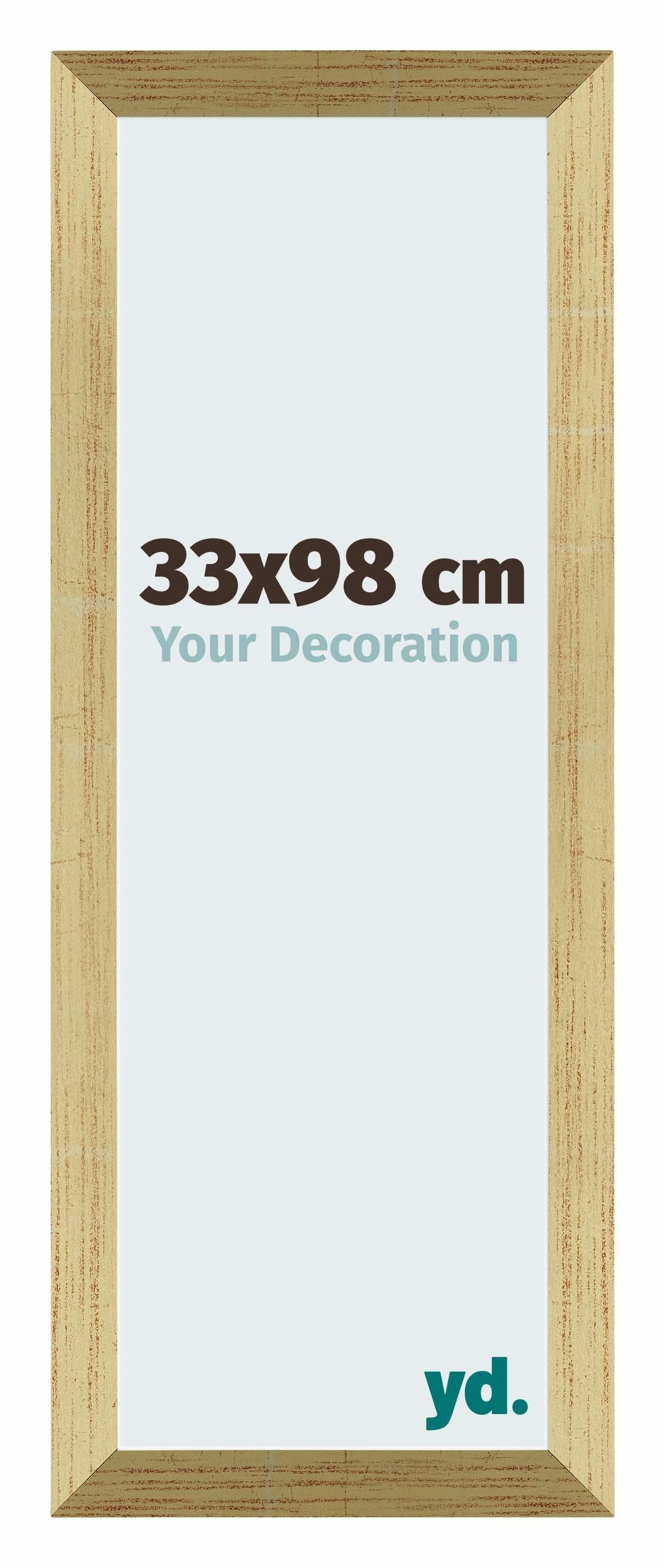 Your Decoration - Picture Frame 33x98 cm - Gold Shiny - Decorative Wall Frame in MDF with Antireflection - Frame 33x98 - Mura — image 1