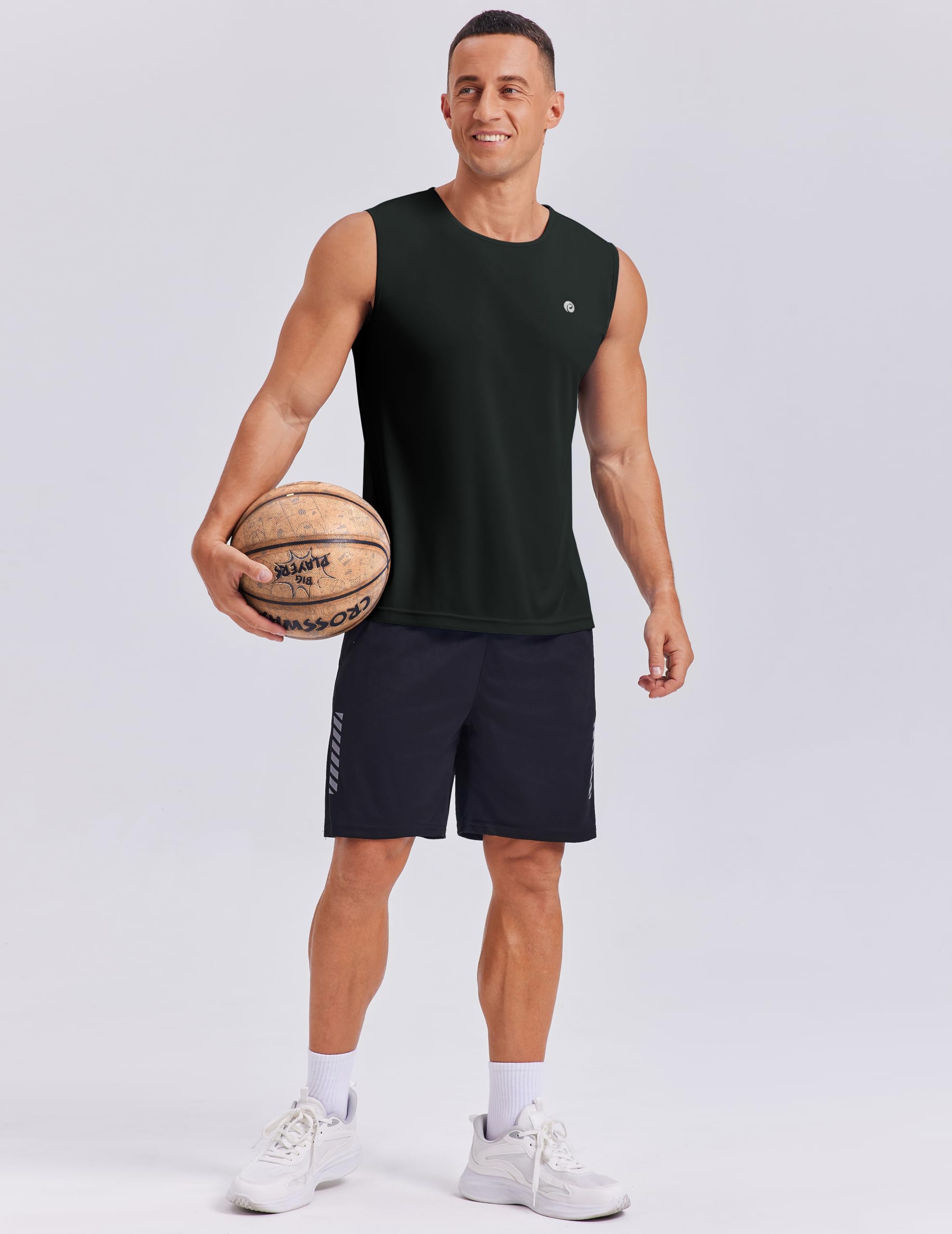 PINSPARK Camiseta Sin Mangas Hombre UPF 50+ Secado Rápido Gimnasio Deportes Running