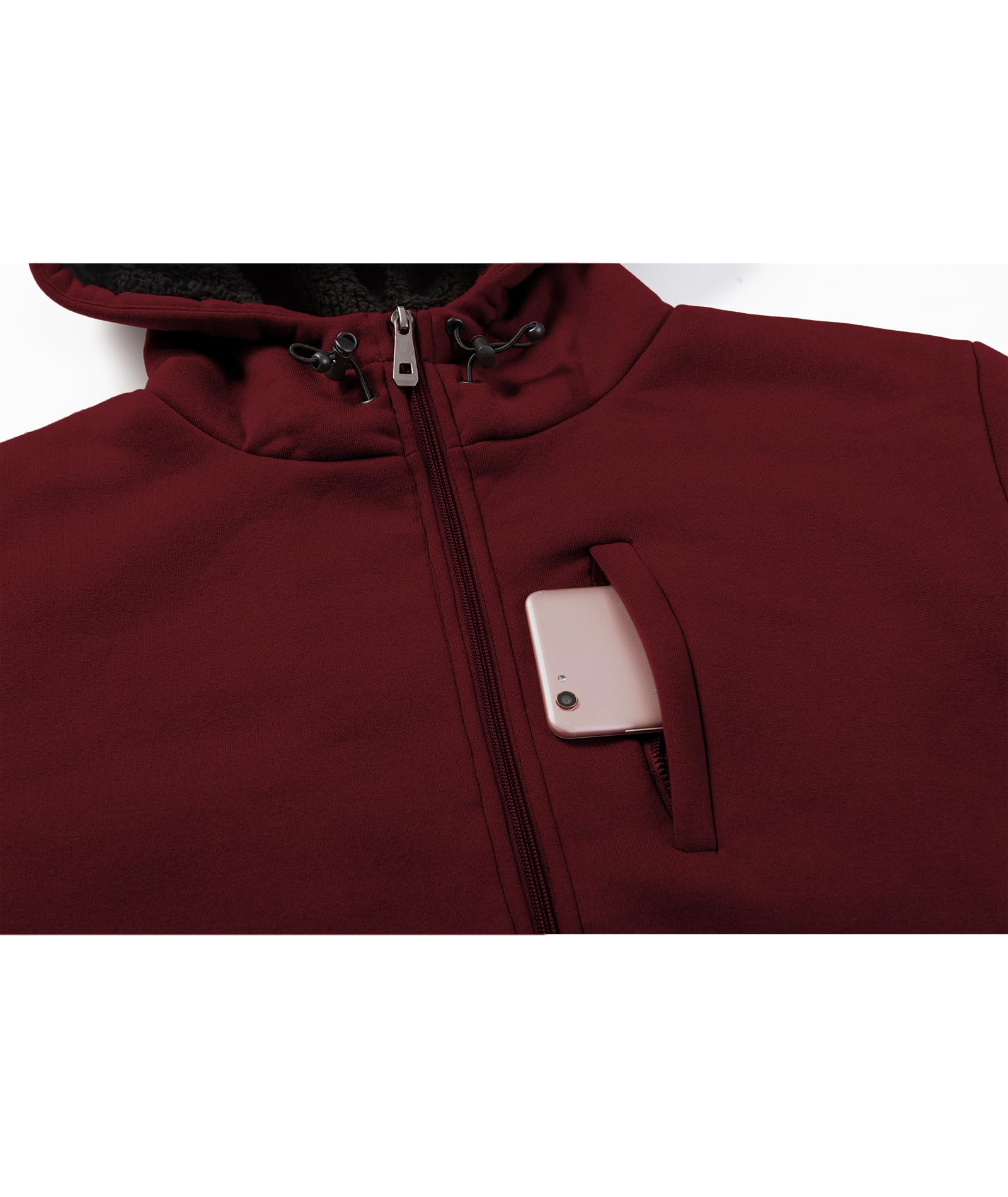 ZITY Sudadera Hombre Invierno con Capucha y Cremallera Chaqueta Polar