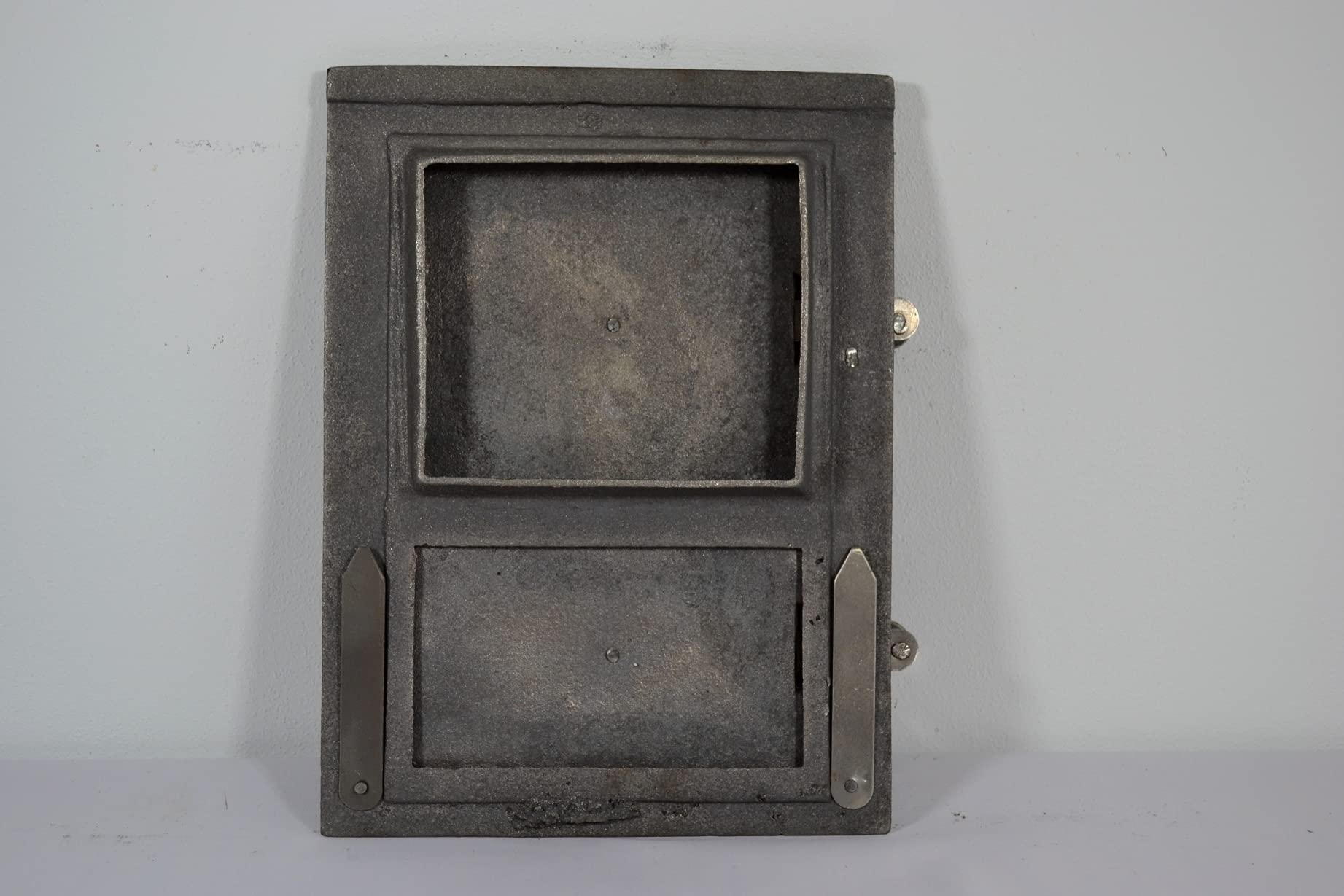 SEZAM Backofentür aus Gusseisen mit 2 Türen - mit Türriegel, Brotofentür - Steinofentür - Pizzaofentür 35 x 3 x 26 cm - rechteckig, ohne Bemalung