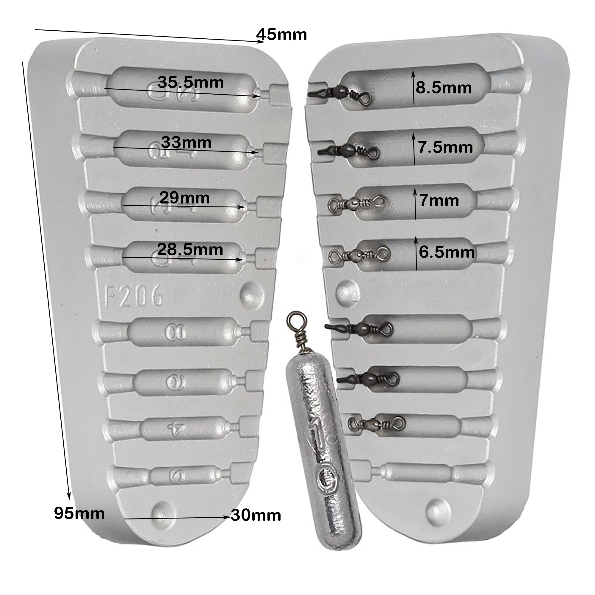 Drop Shot Molde de pesca 2-4-6-8-10-12-15-20g Drop-Shot Pesca