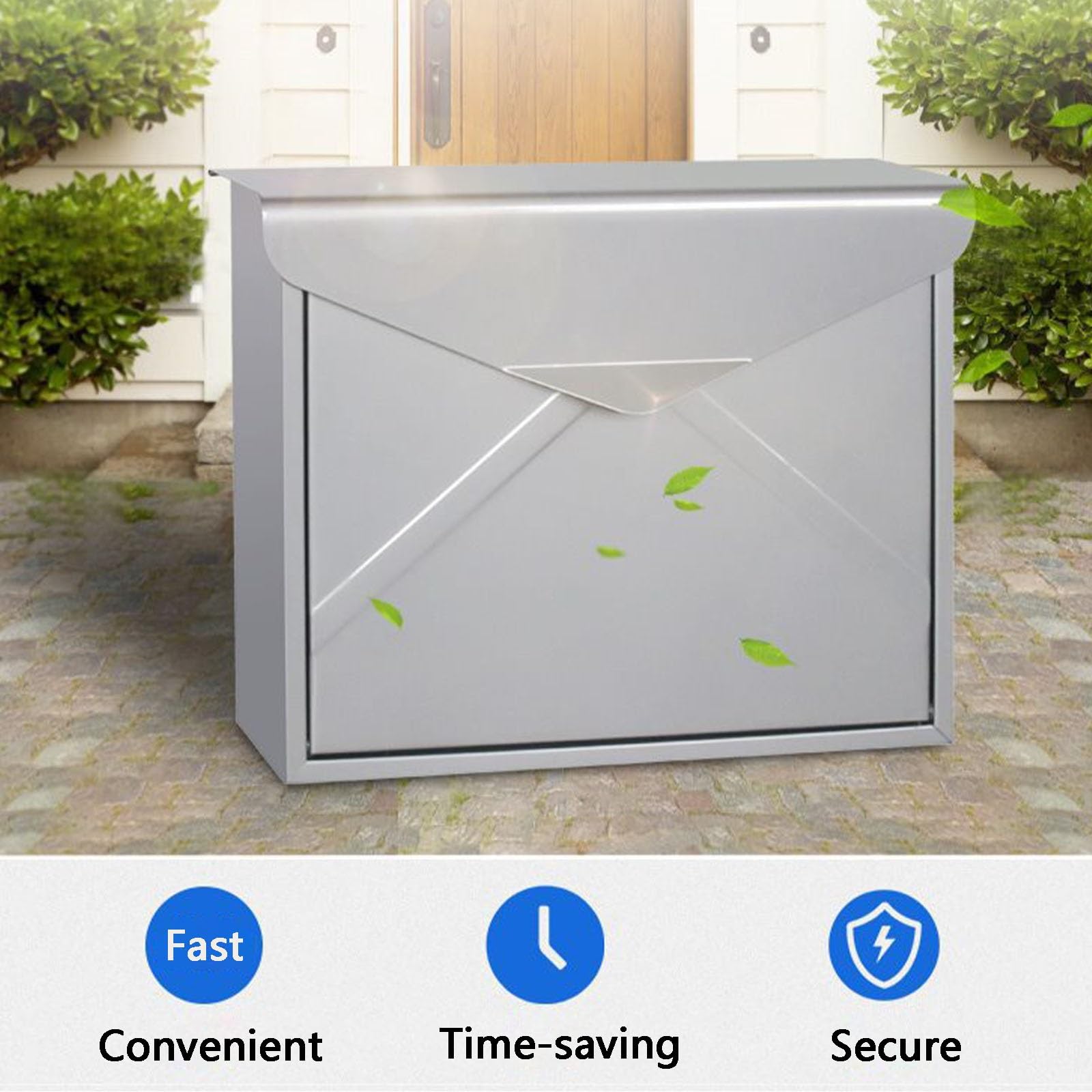 Buzón Grande de Pared para Exteriores con Tapa, Bandeja de Entrada metálica con Cerradura, Ideal para Espacios reducidos, Ideal para viviendas particulares, comunidades y escuelas.